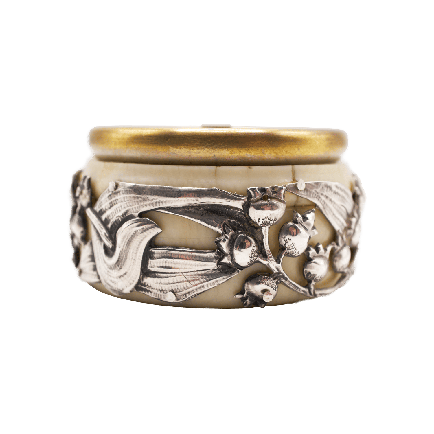 Ivory-cased silver-mounted aneroid barometer
