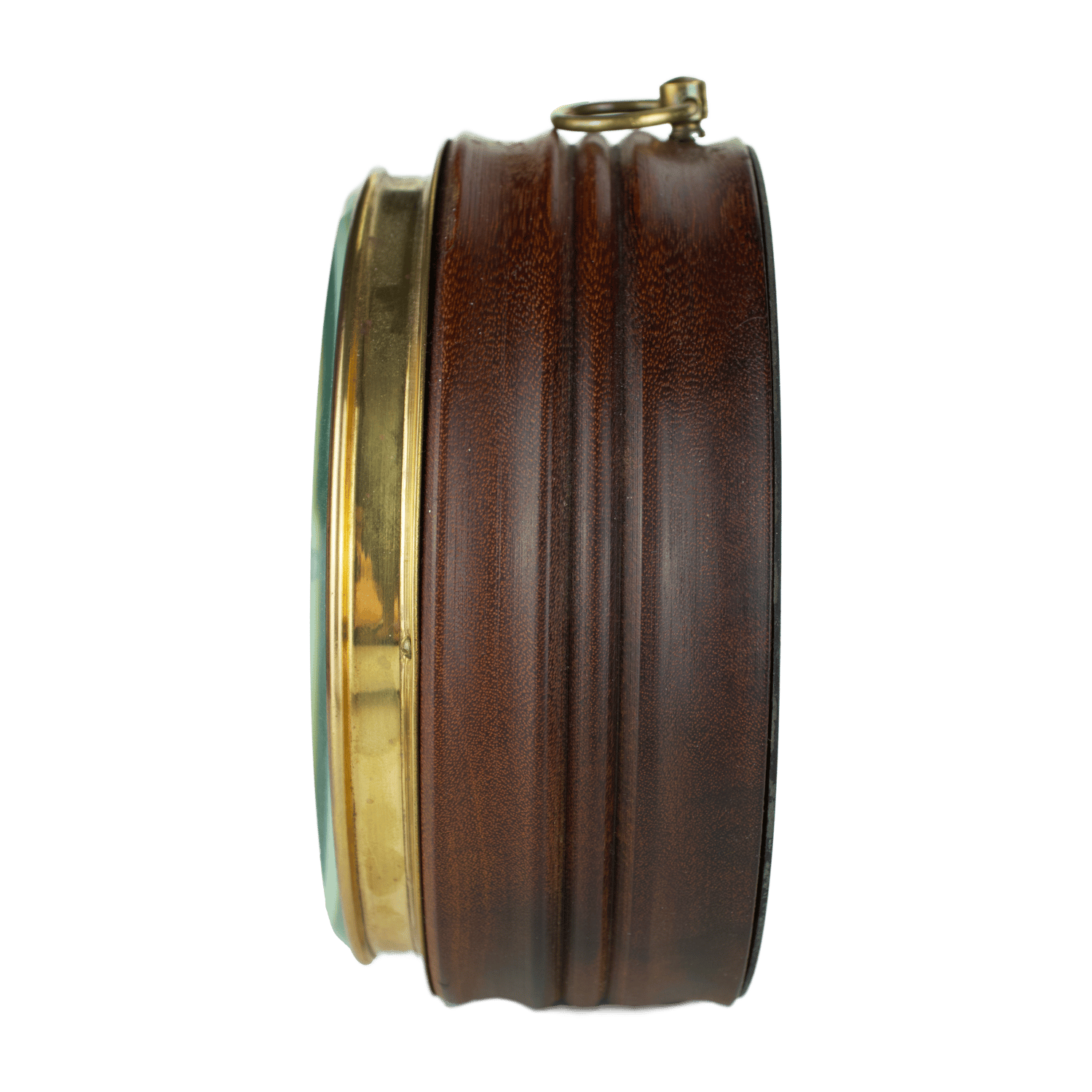 Drum-shaped mahogany barometer