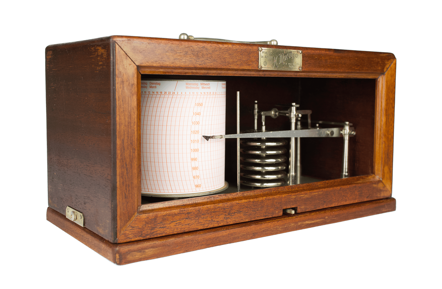 French Mahogany-Cased Barograph
