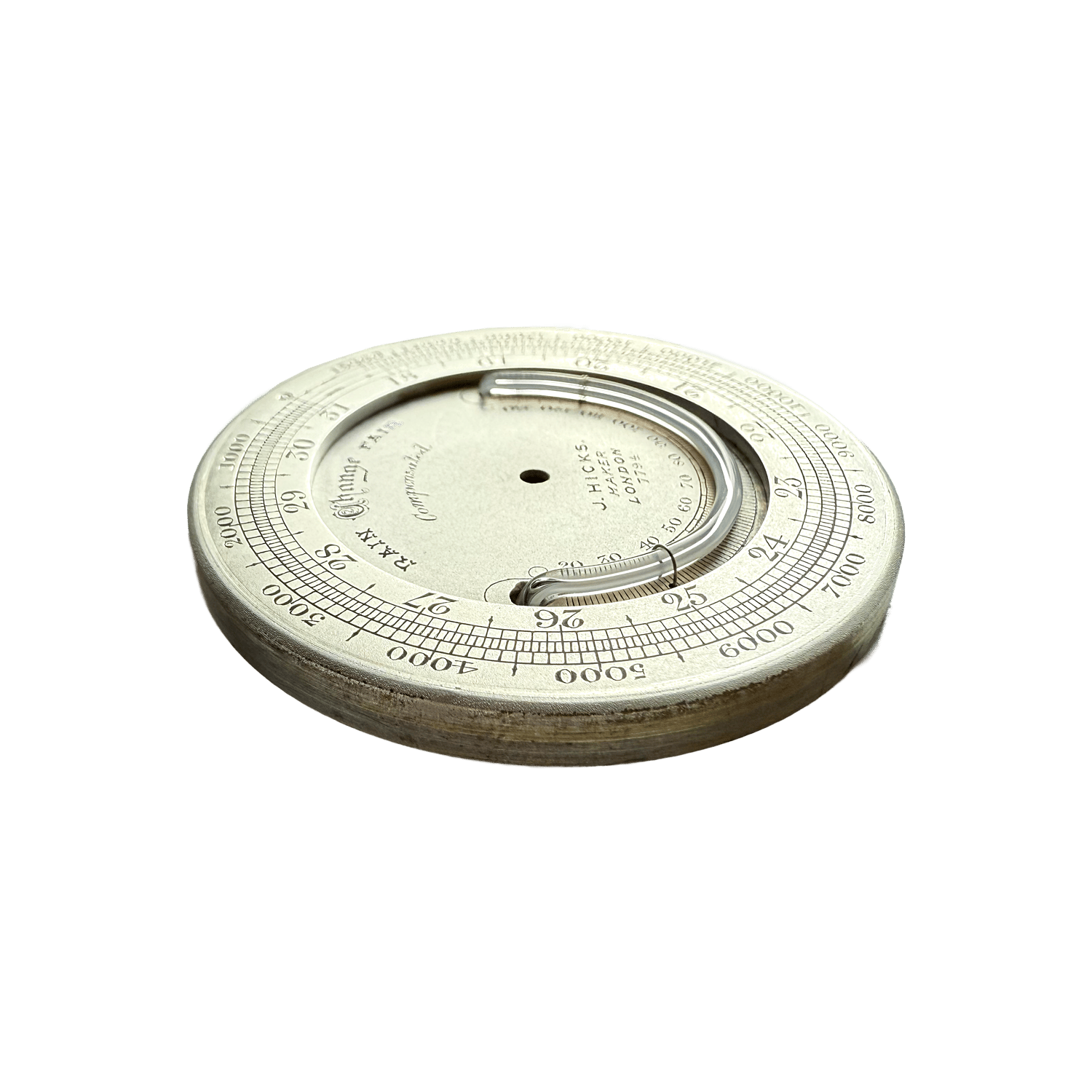 Pocket barometer featuring a thermometer
