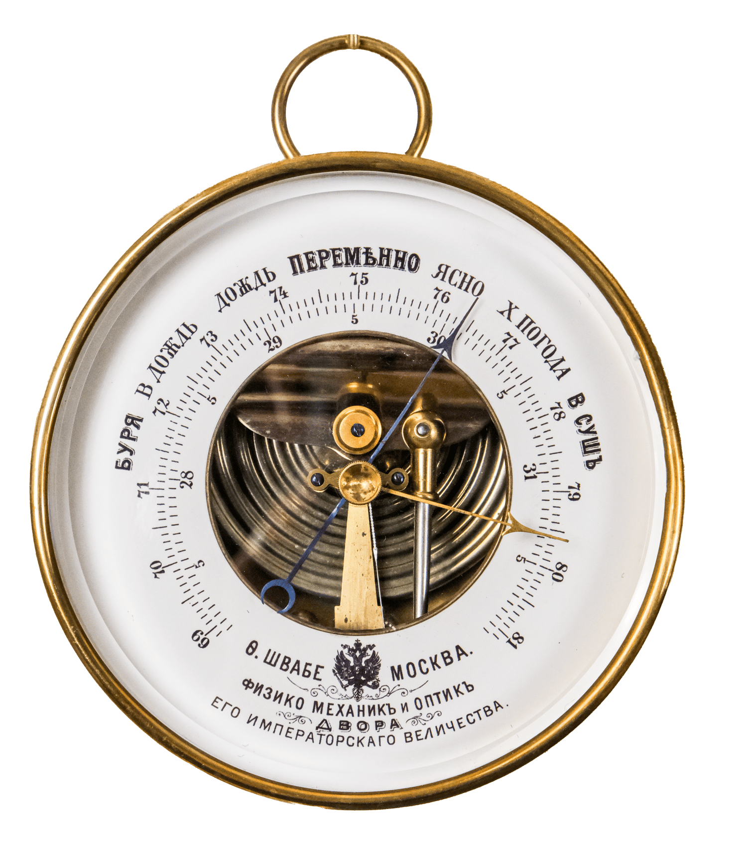 Imperial Russia Brass Case Barometer