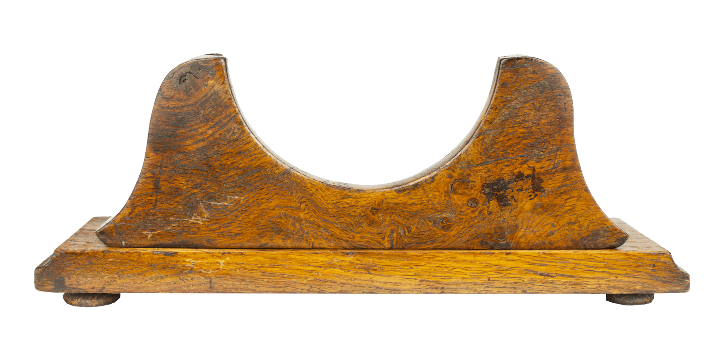 Brass-cased barometer on a burr oak stand