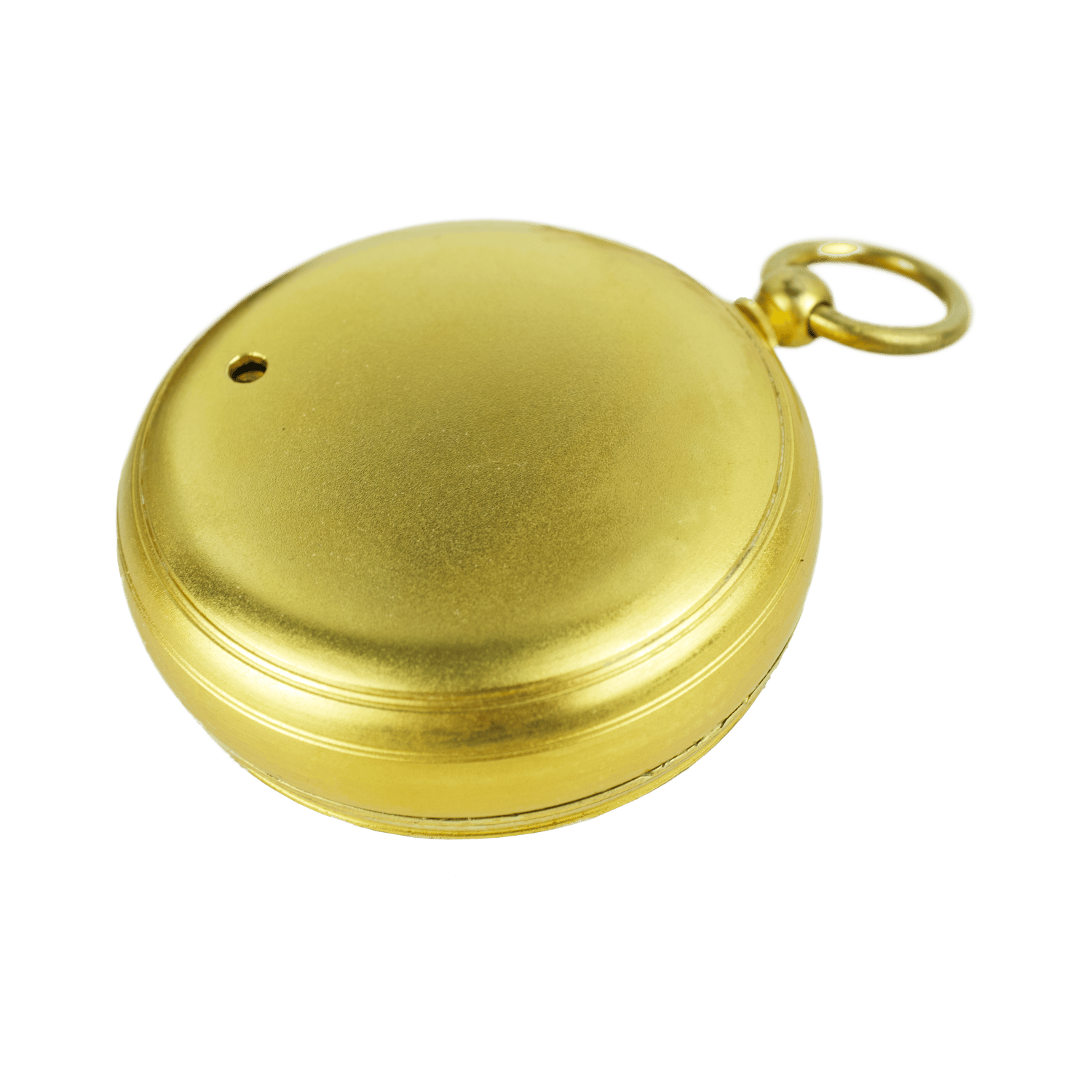 Watch-size gilt brass case aneroid barometer