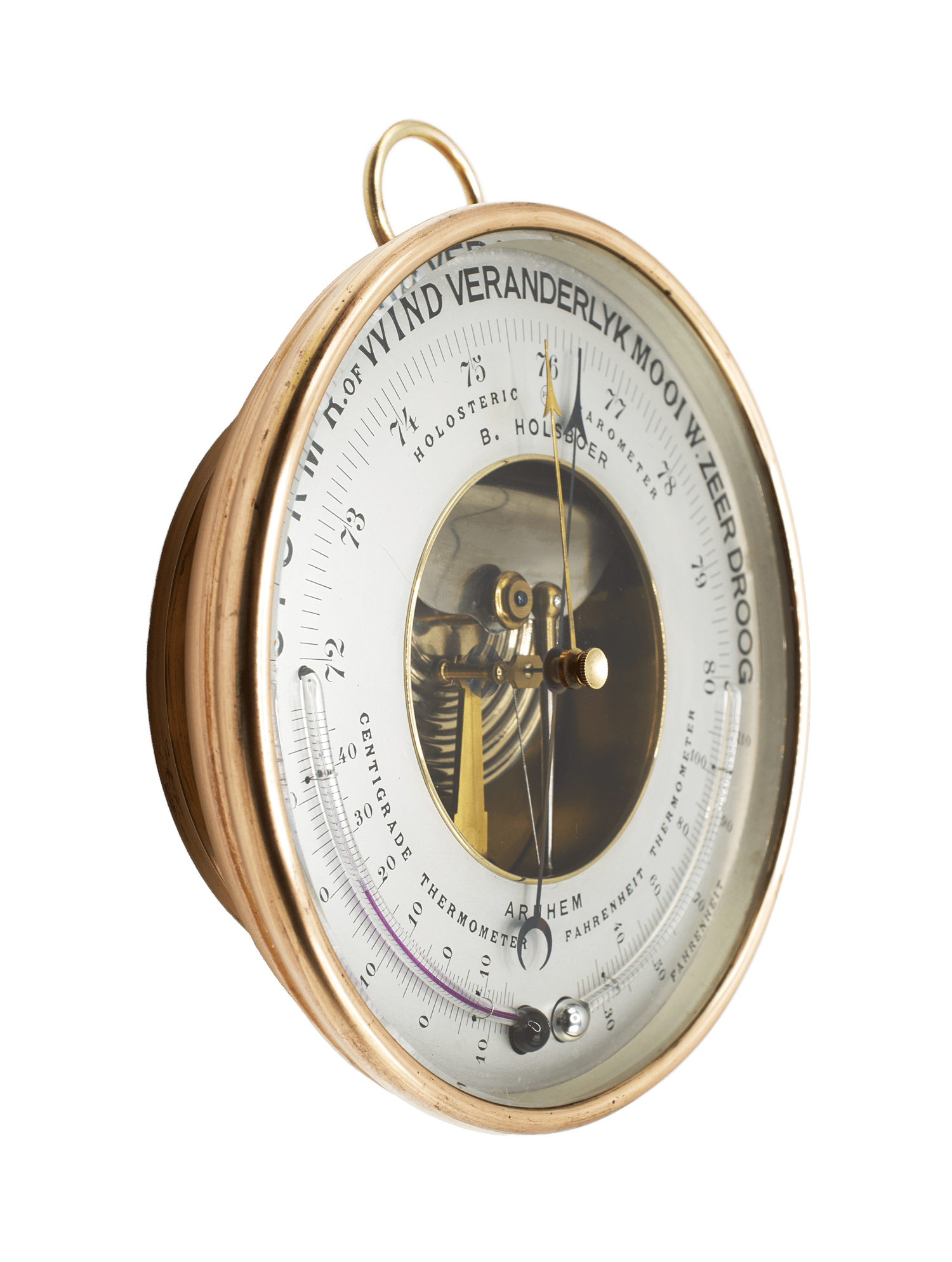 Large Brass Ship Aneroid