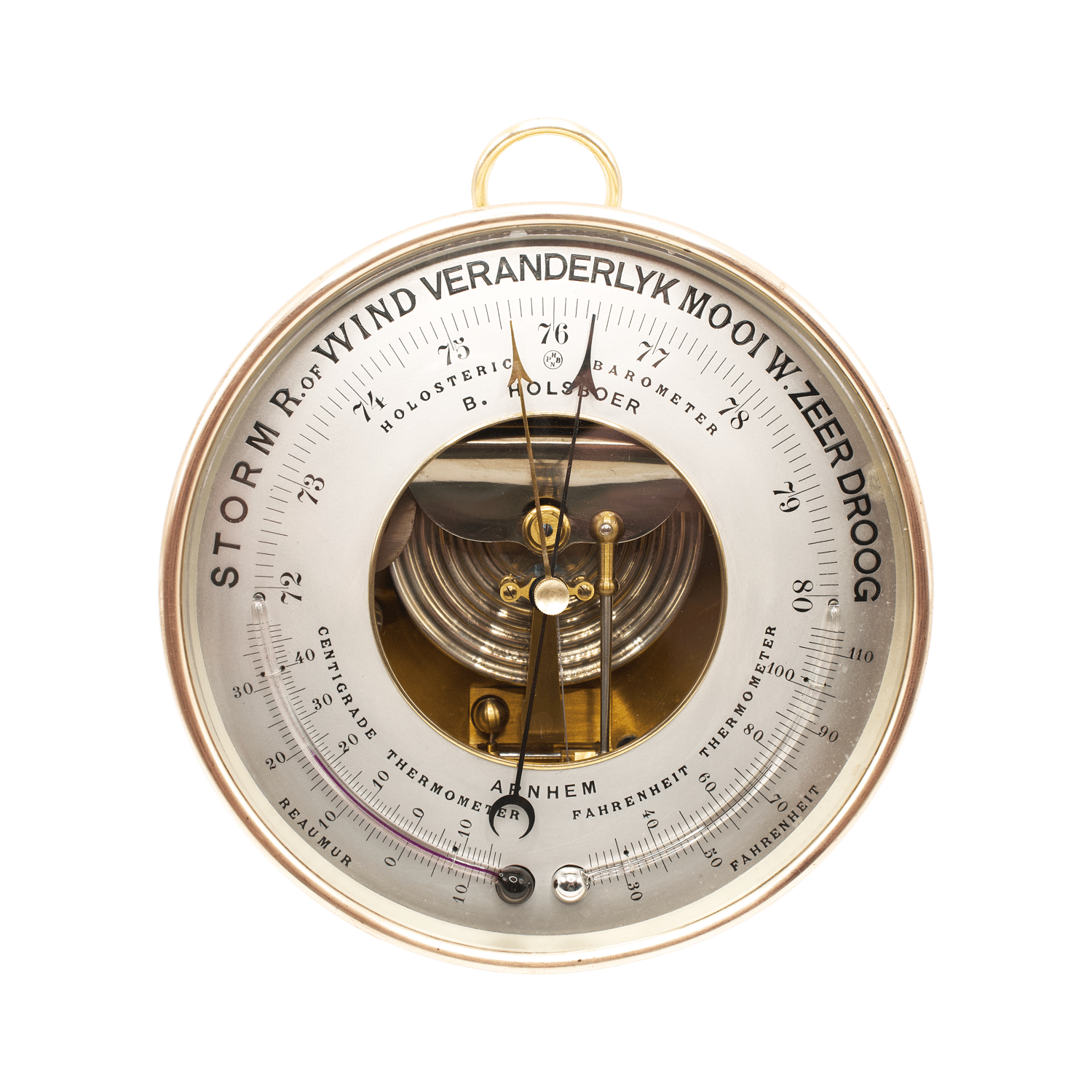 Large Brass Ship Aneroid