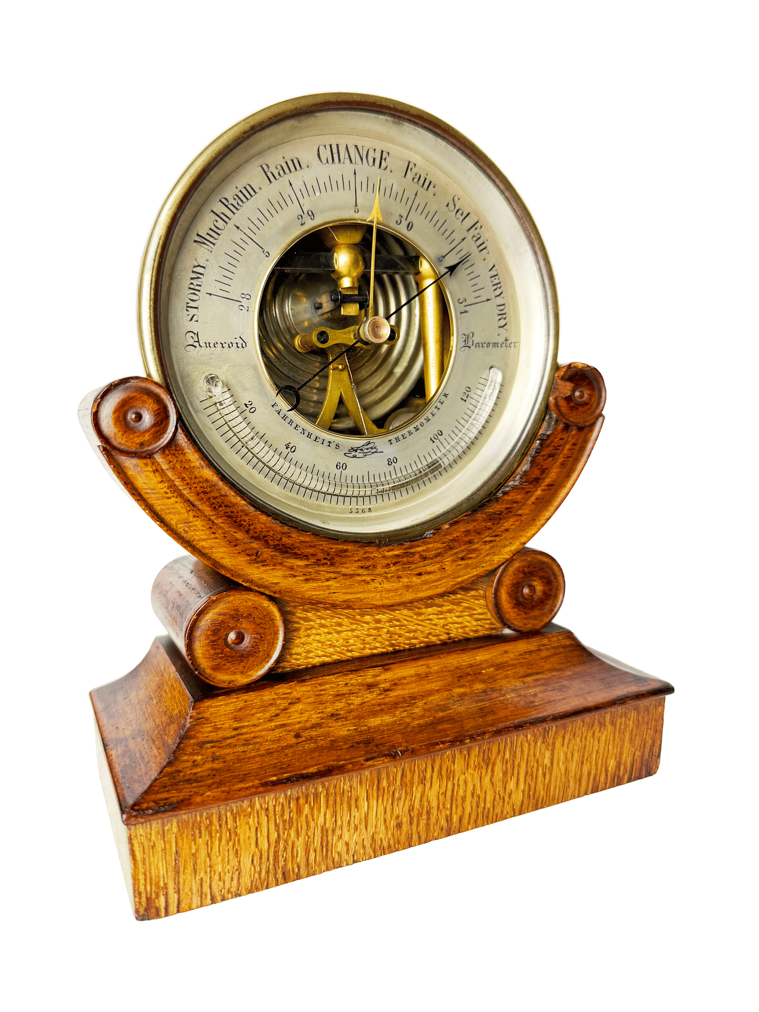 Breguet barometer on a wooden stand