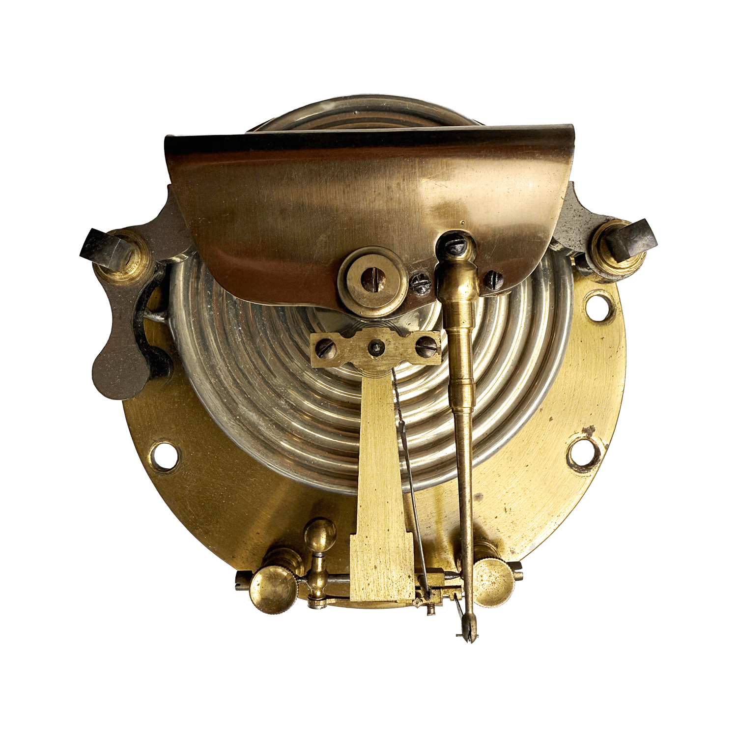 Brass-cased barometer on a burr oak stand