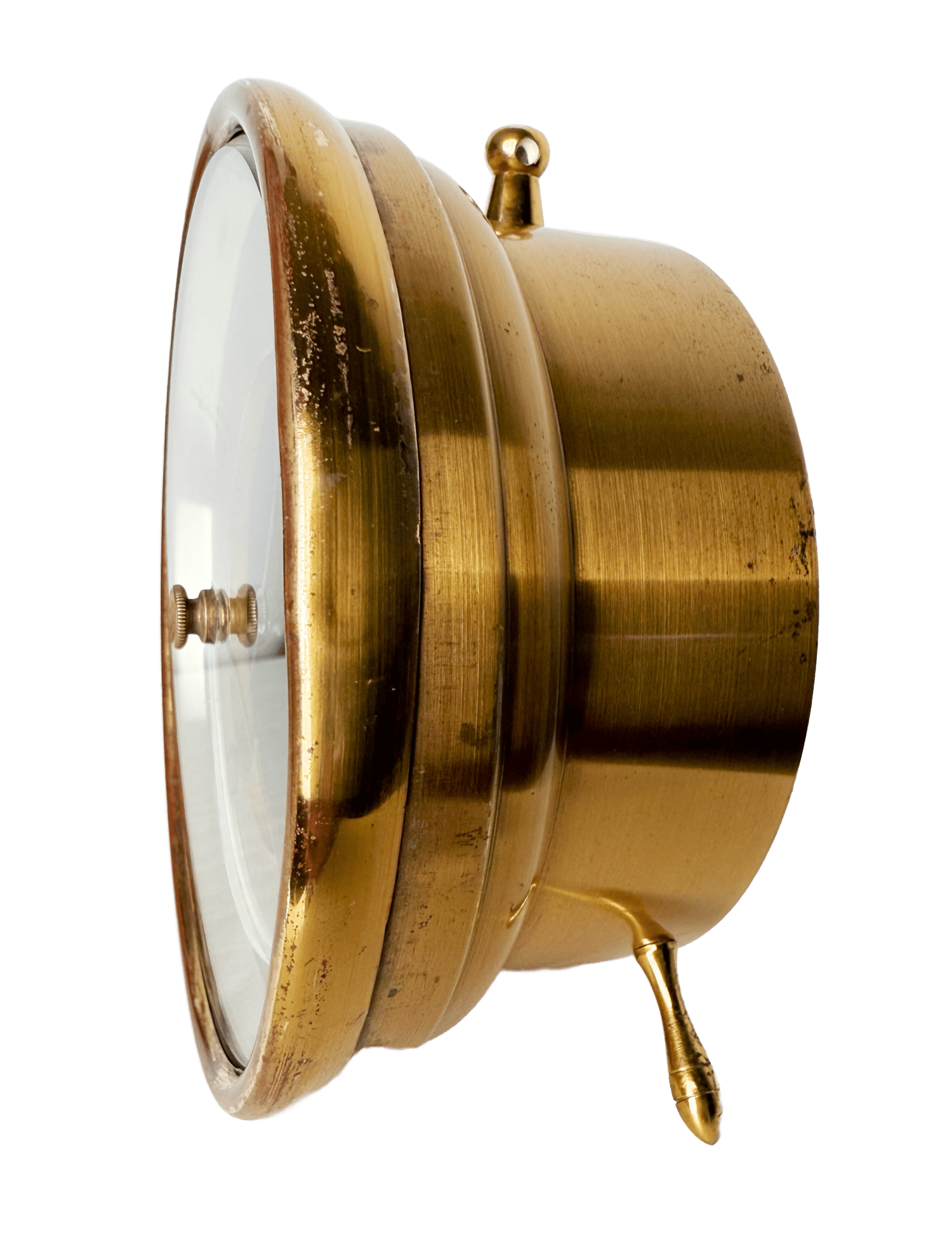 Royal desk barometer in a silver-mounted leather case