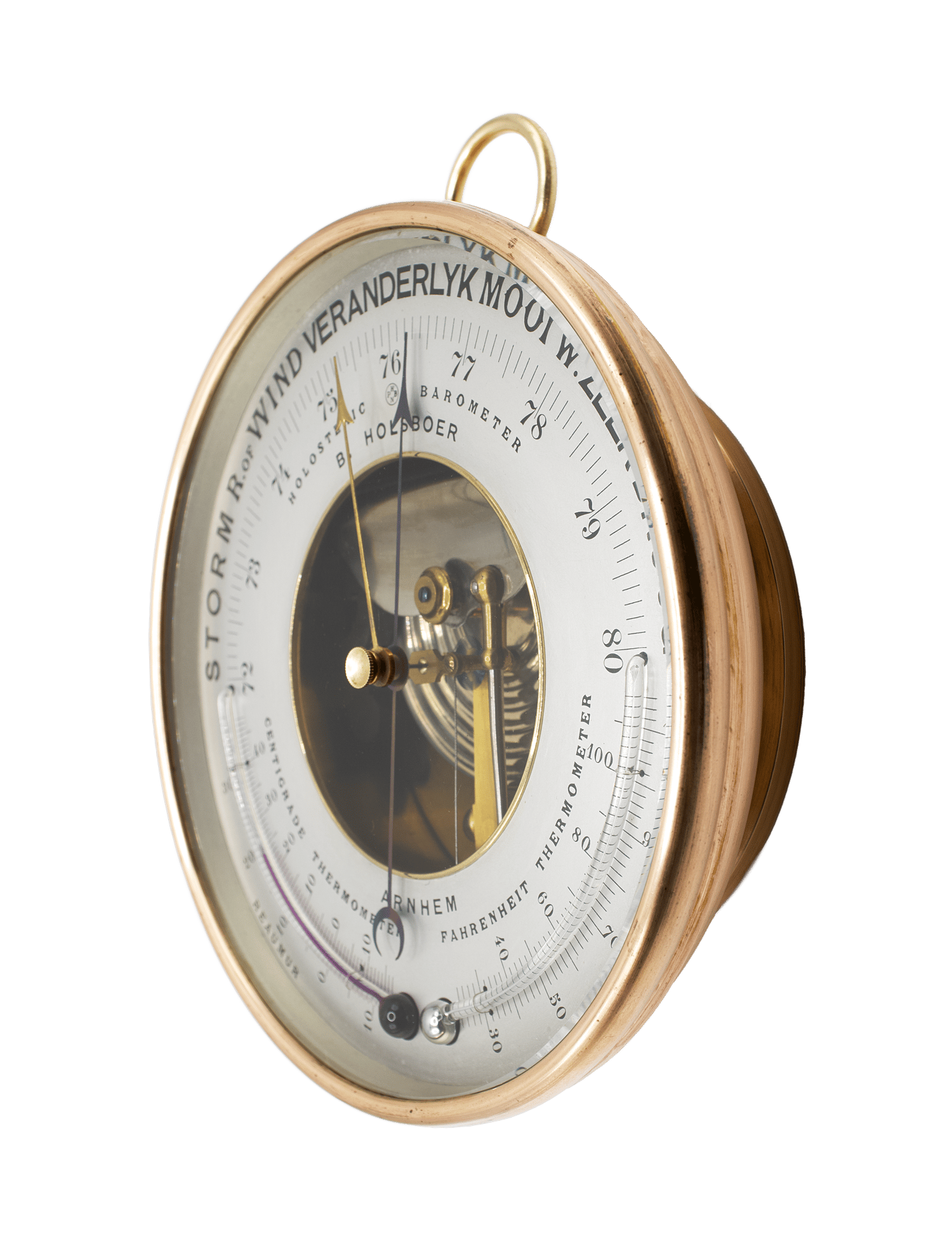 Large Brass Ship Aneroid