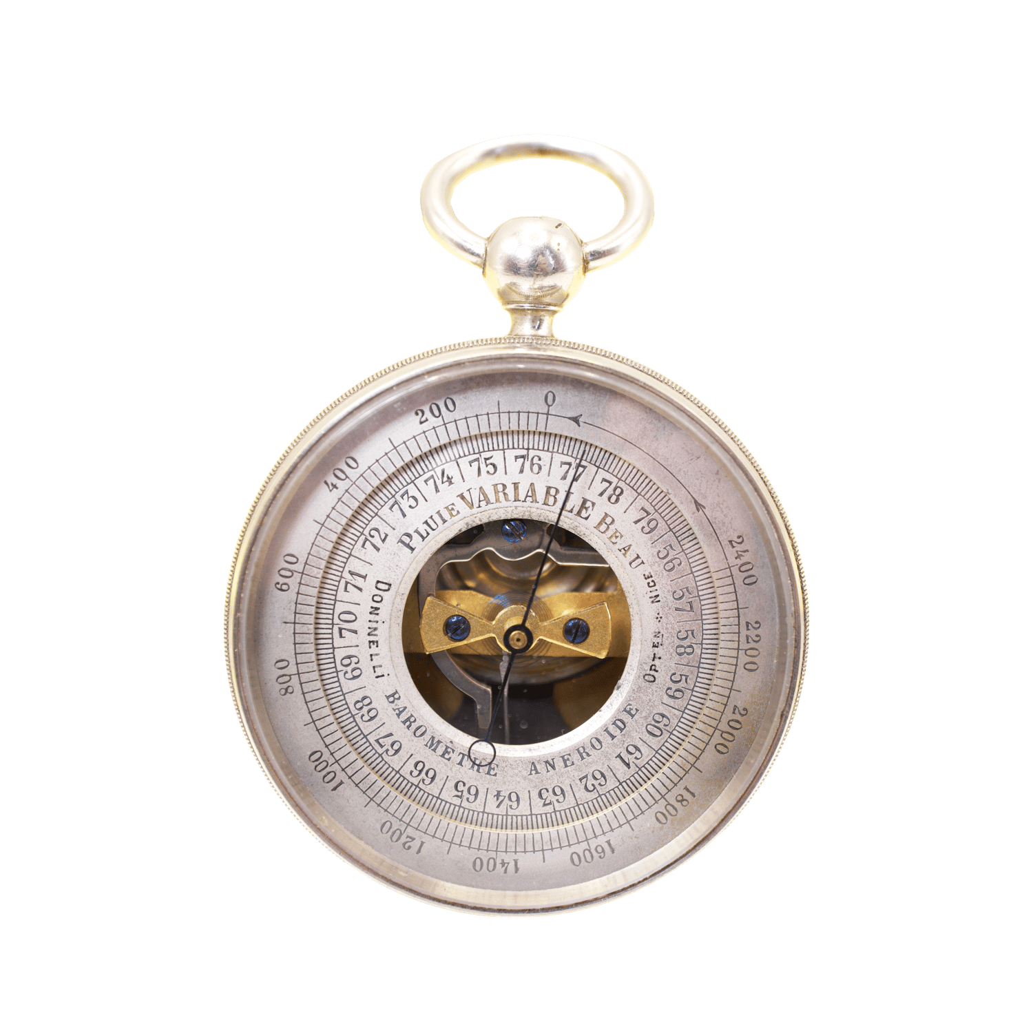 Nickel Plated Brass Pocket Barometer