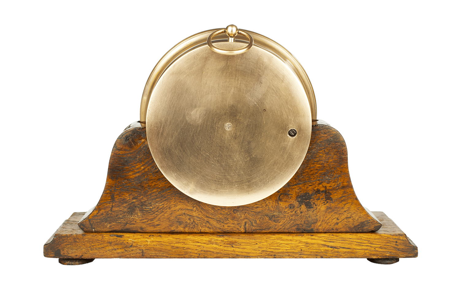Brass-cased barometer on a burr oak stand