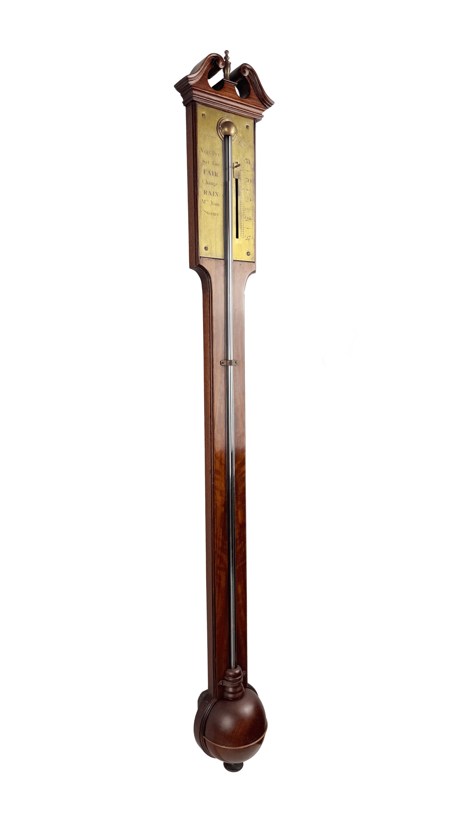 George III mahogany stick barometer