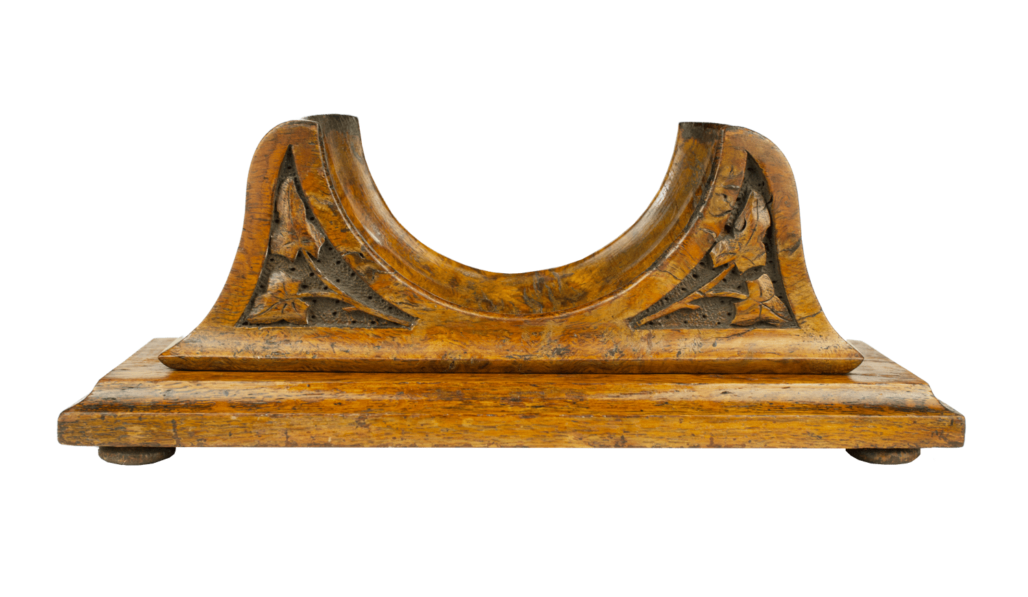 Brass-cased barometer on a burr oak stand