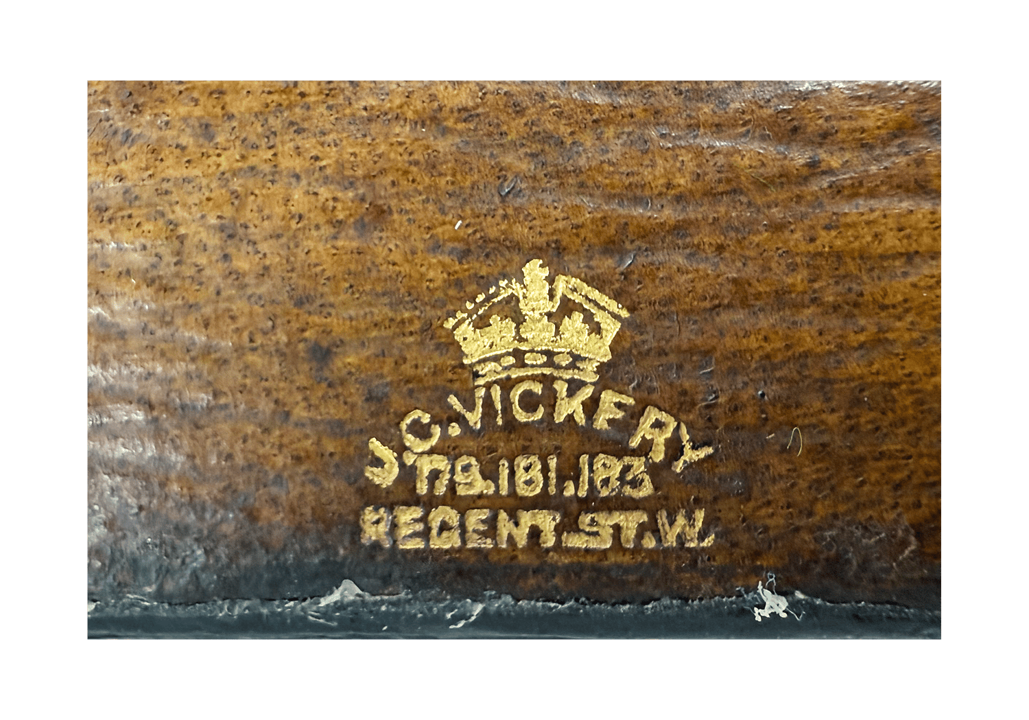 Royal desk barometer in a silver-mounted leather case