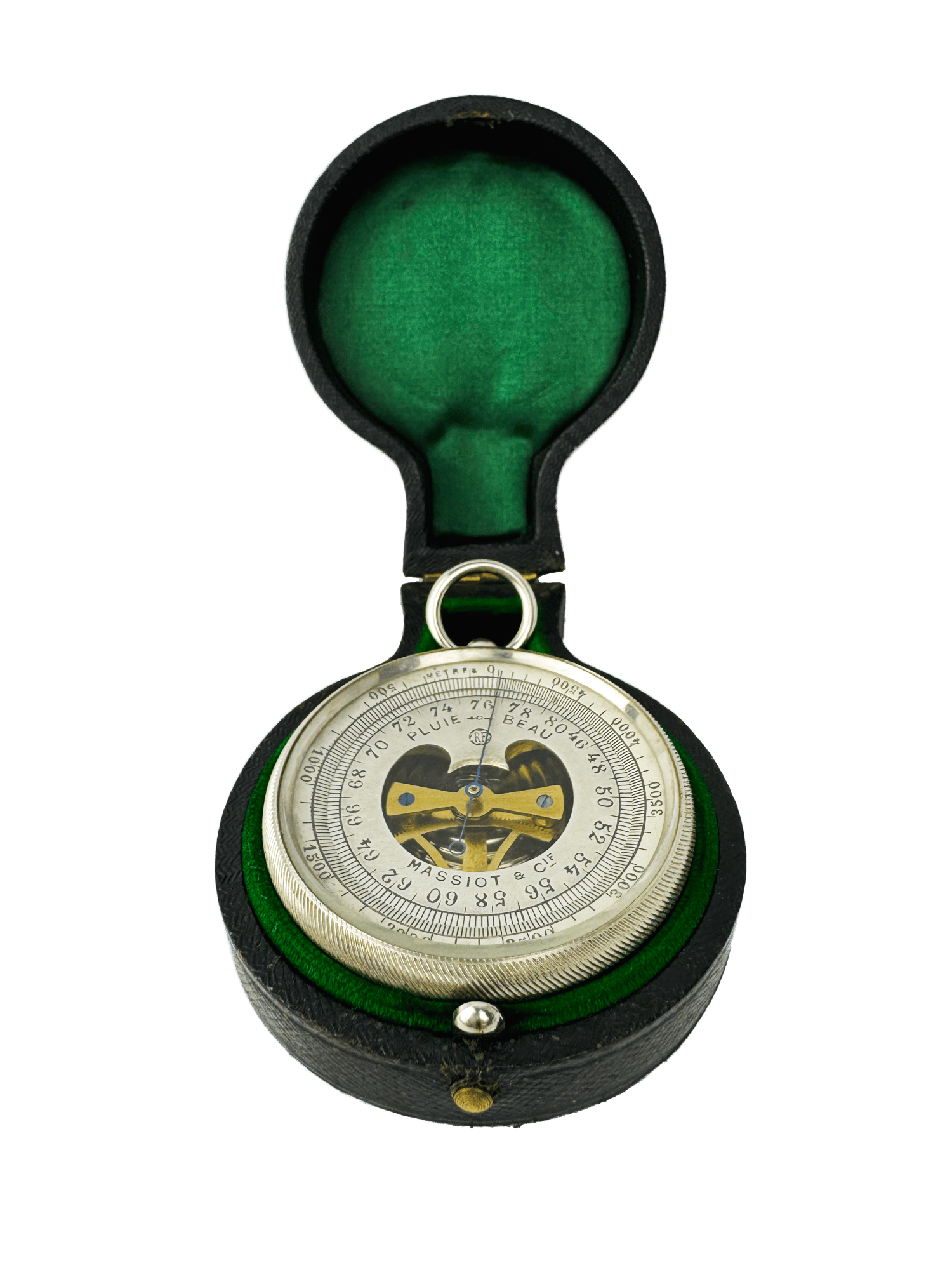 Pocket nickel plated barometer