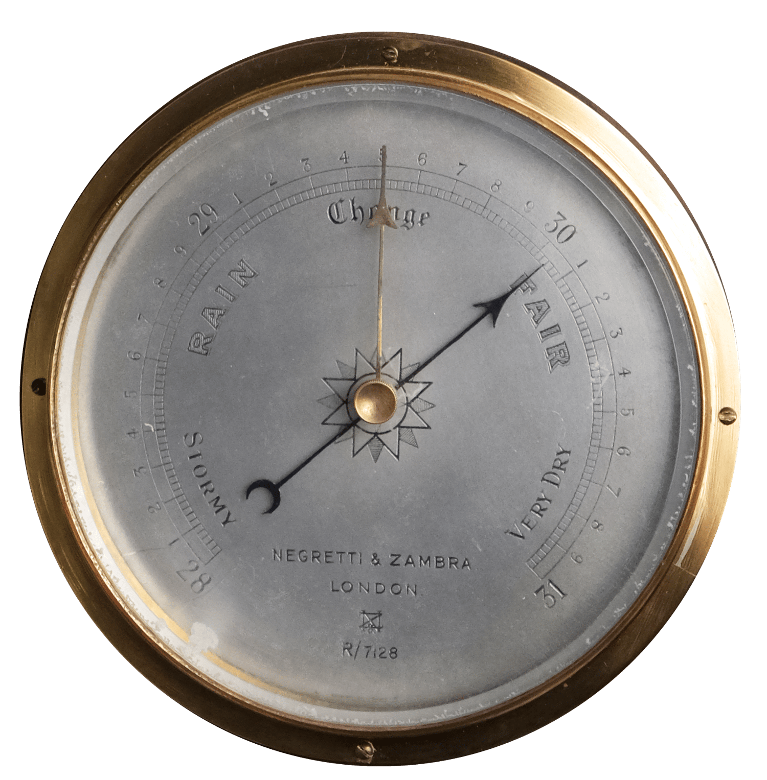 Neo-Gothic solid oak barometer