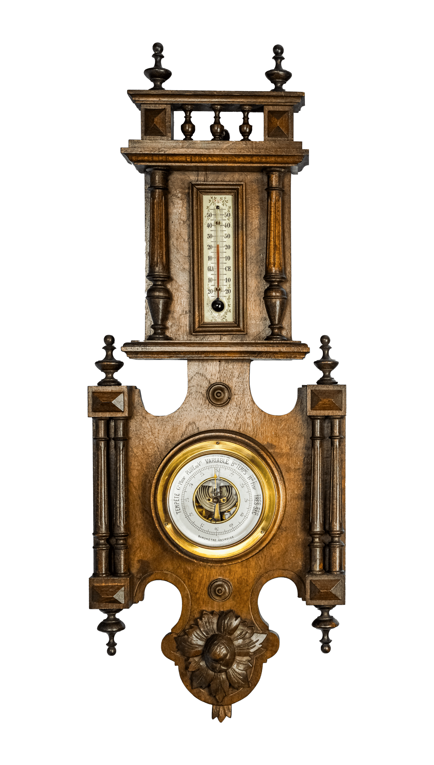 Henry II Style Carved Barometer
