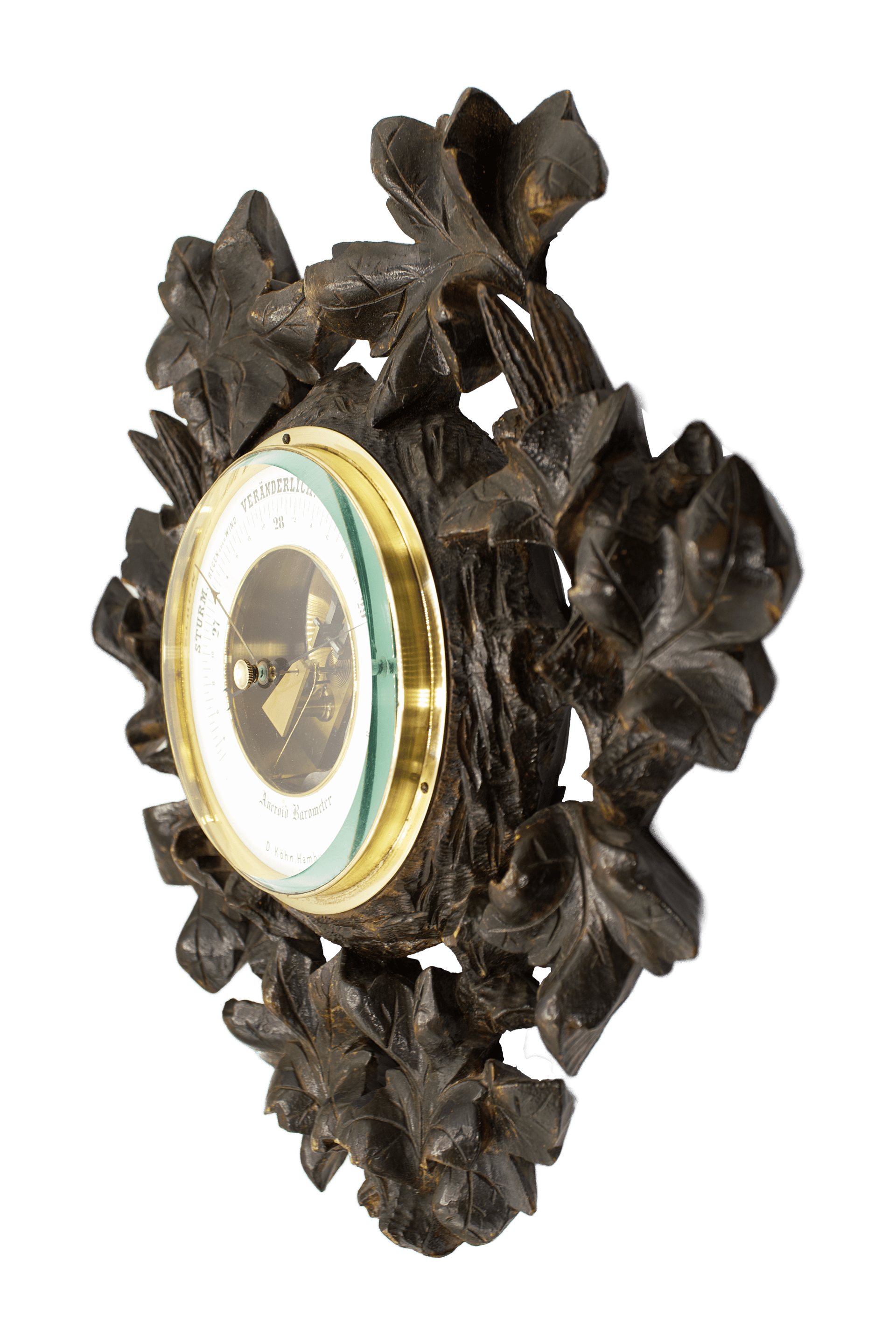Black Forest Carved Walnut Aneroid
