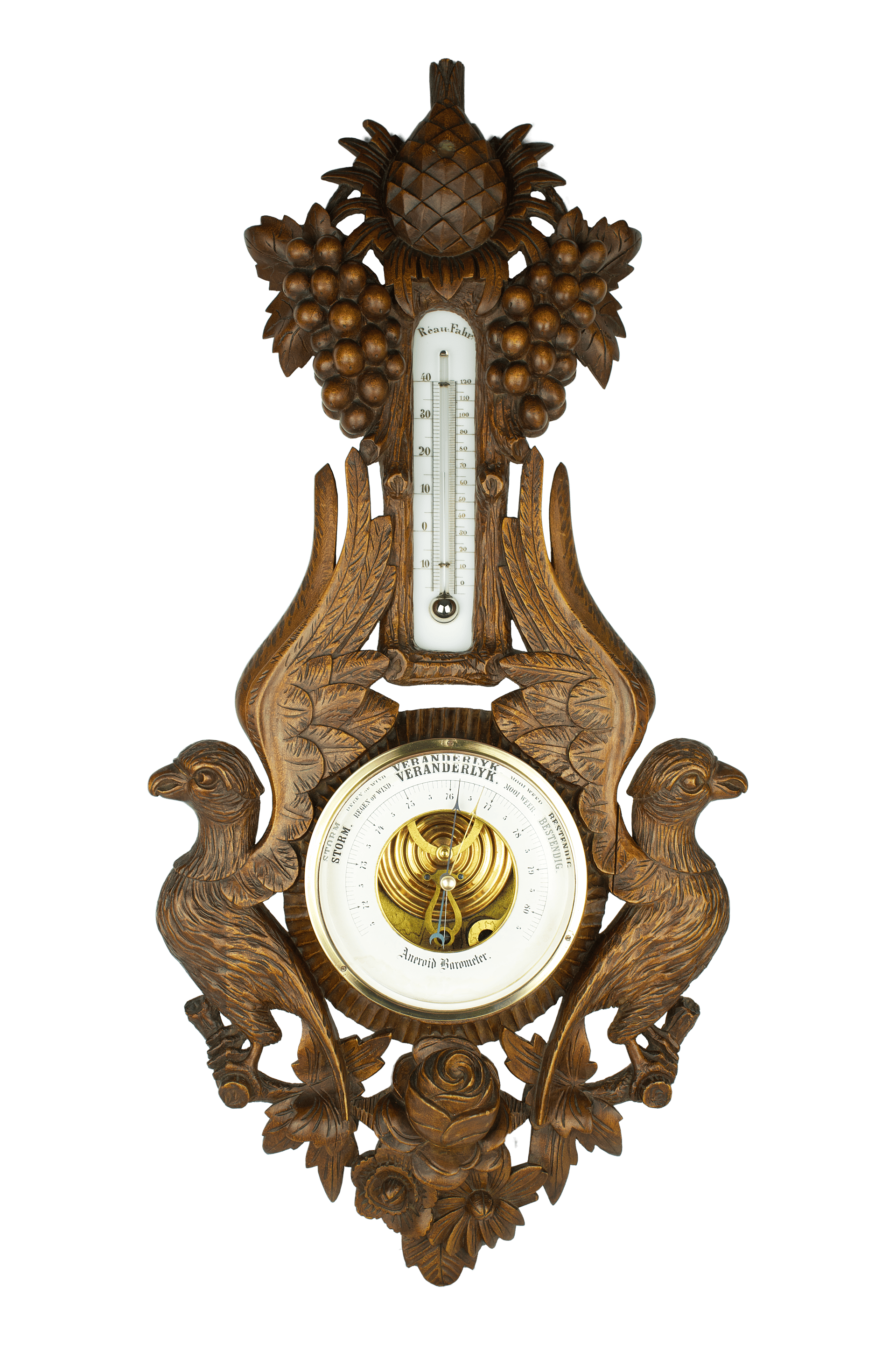 Black Forest carved barometer