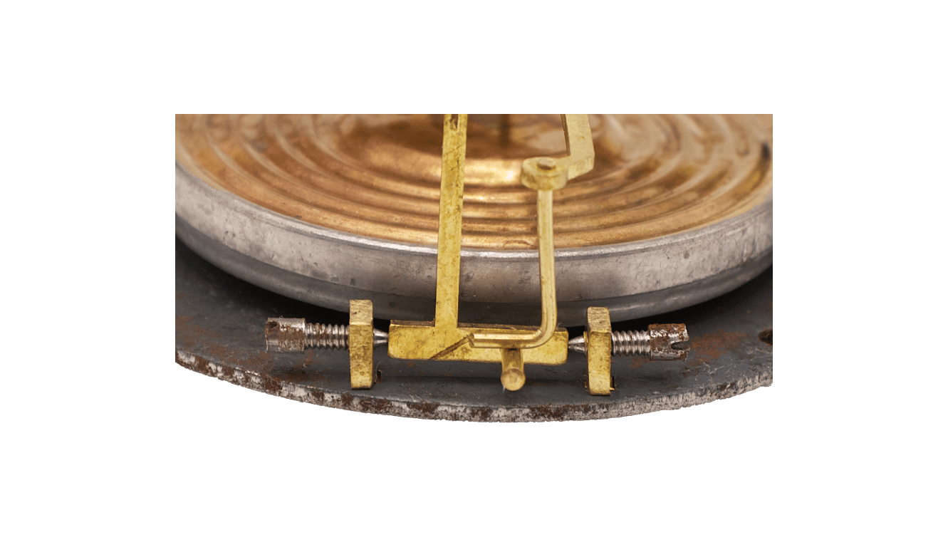 Mantel clock with barometer and thermometer