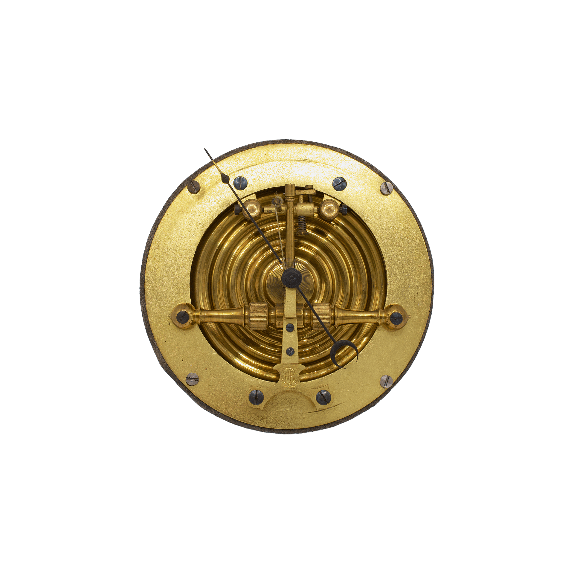 Carved Walnut-Cased Aneroid Barometer