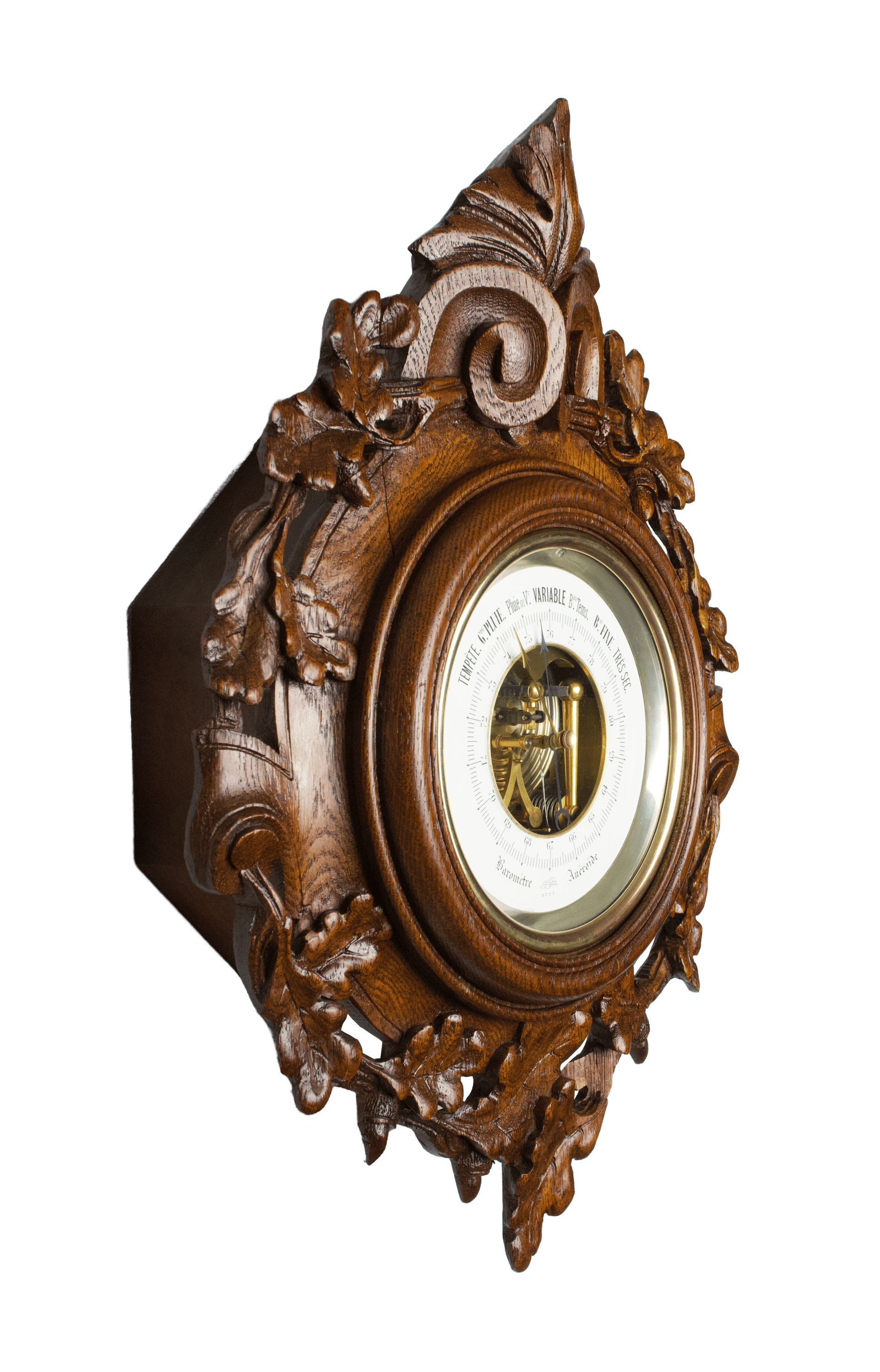 Breguet Aneroid Barometer and Wall Clock Garniture