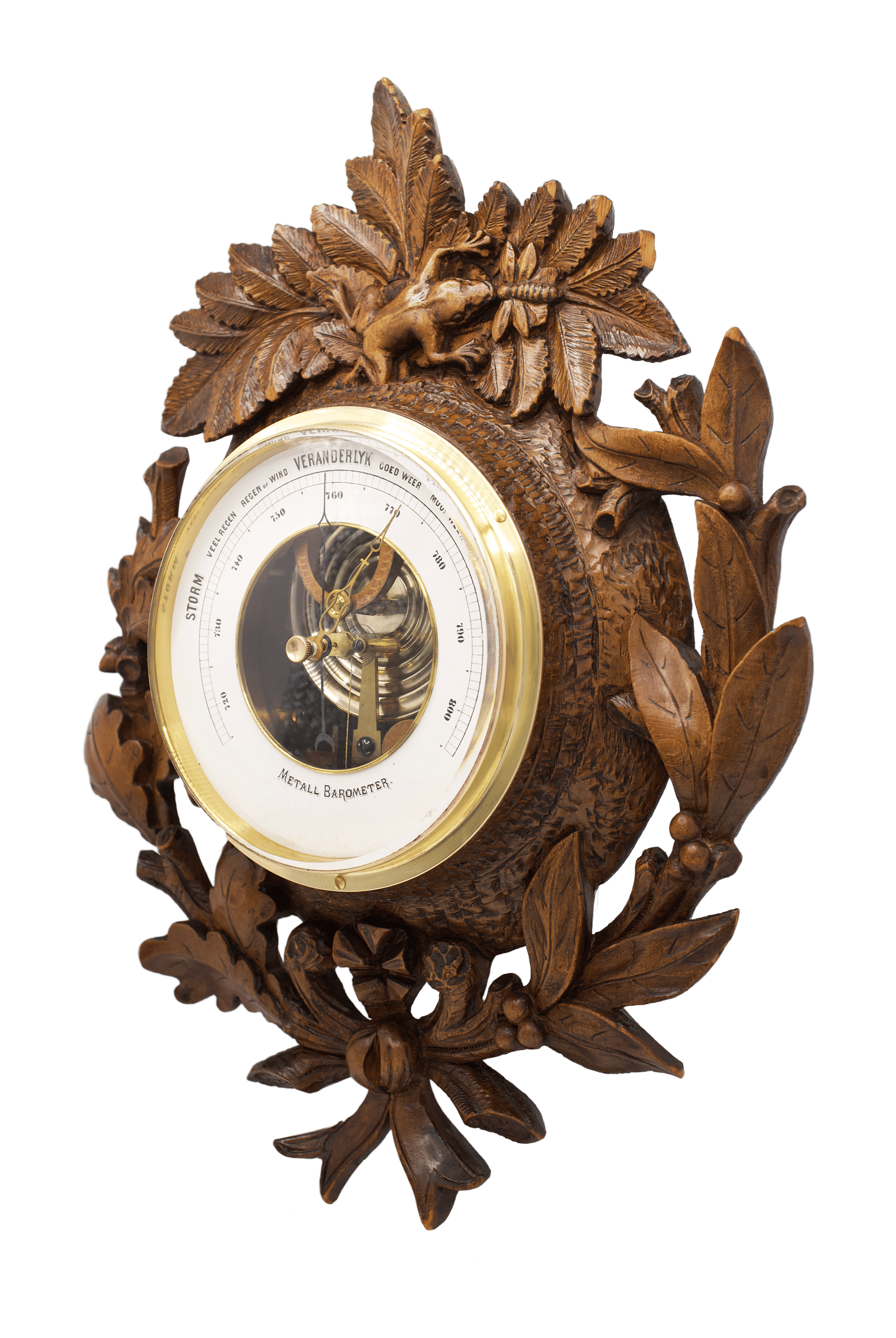 Frog Motif Metal Barometer