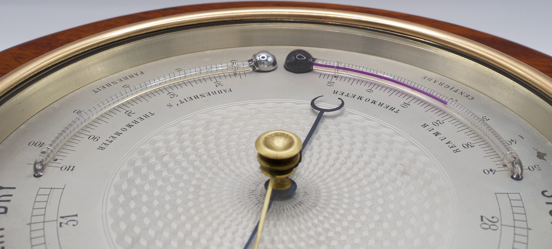 French Solid Mahogany Aneroid Barometer
