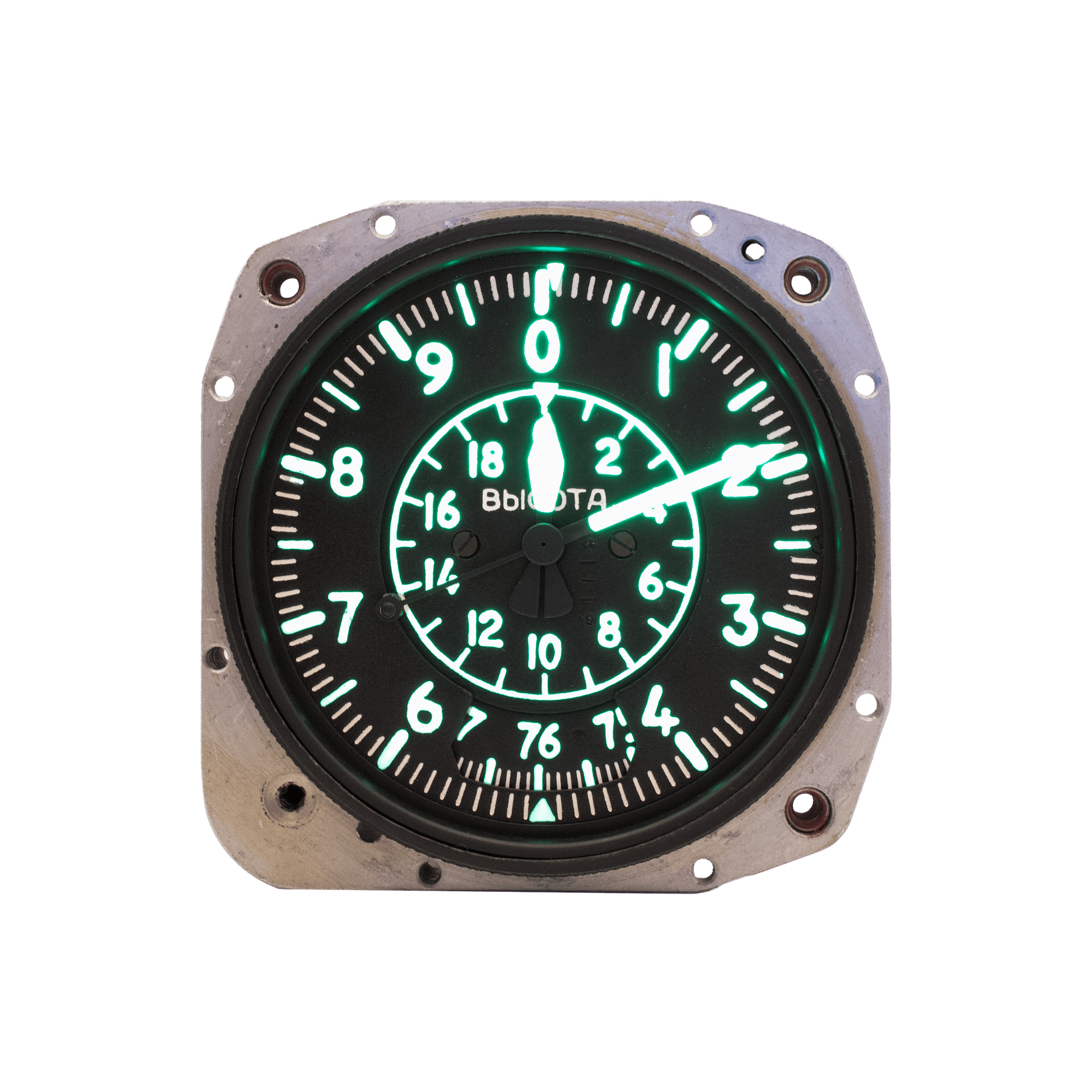 Soviet two-pointer aircraft barometric altimeter