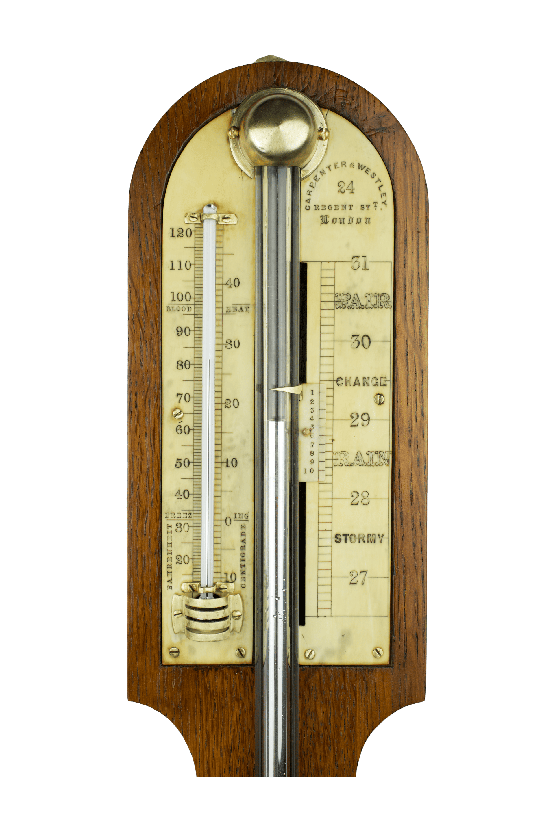 Ivory Register-Plate Cistern Barometer