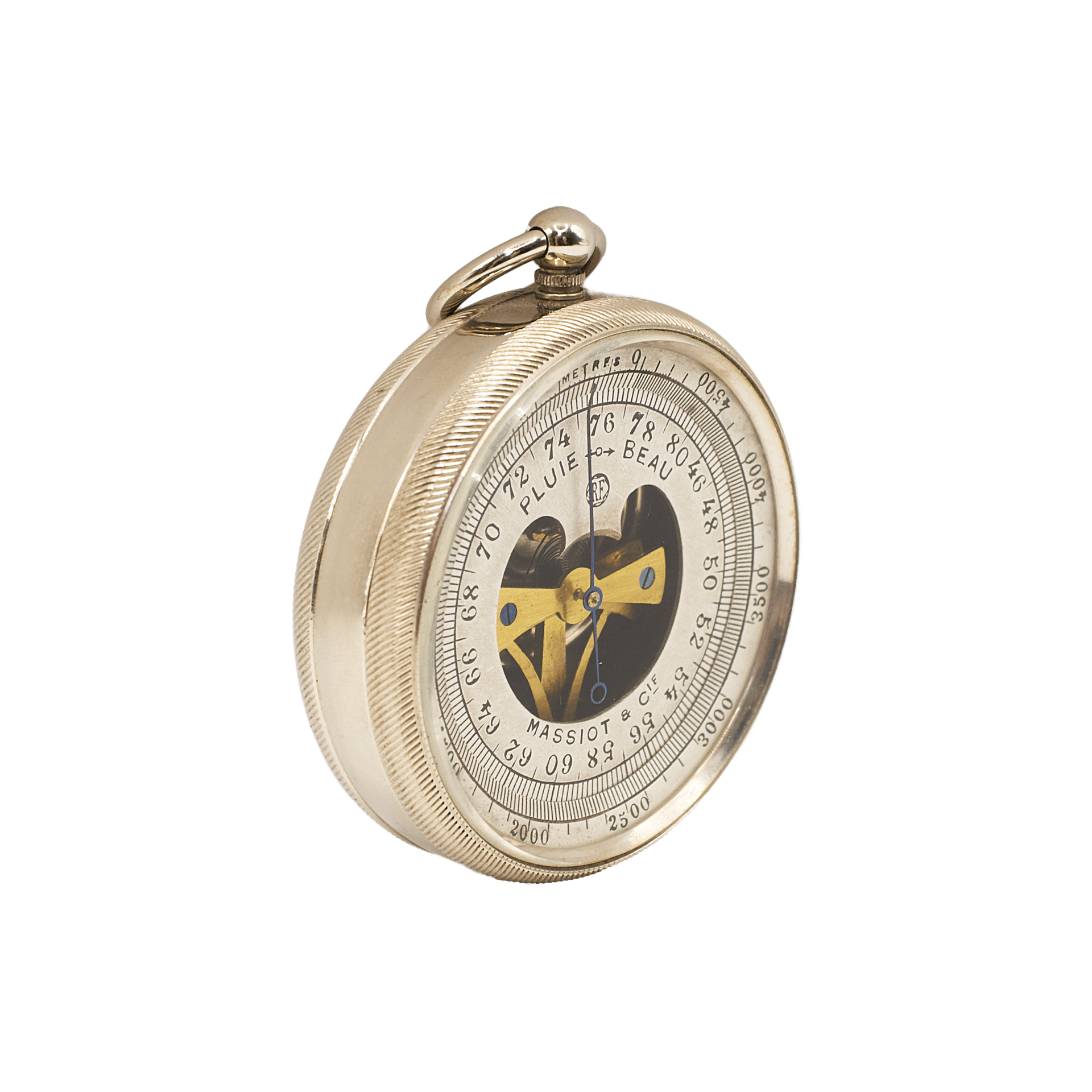 Pocket nickel plated barometer