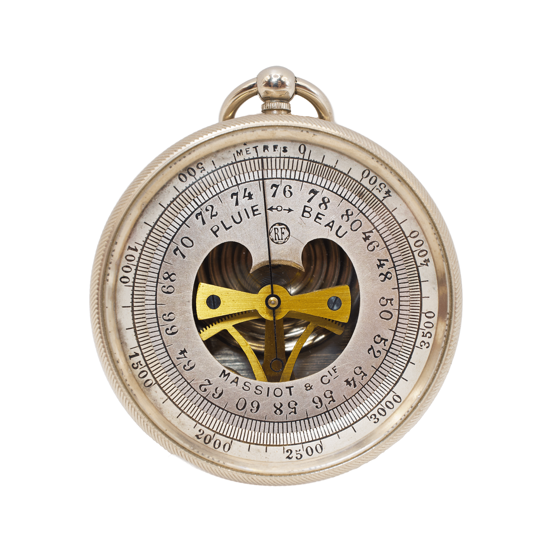 Pocket nickel plated barometer