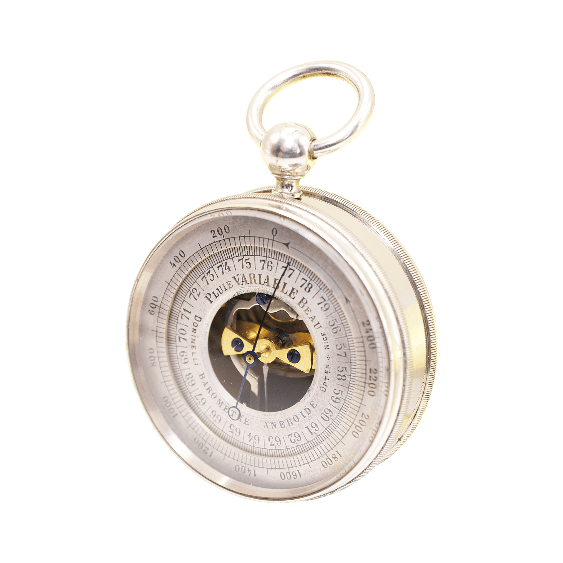 Nickel Plated Brass Pocket Barometer