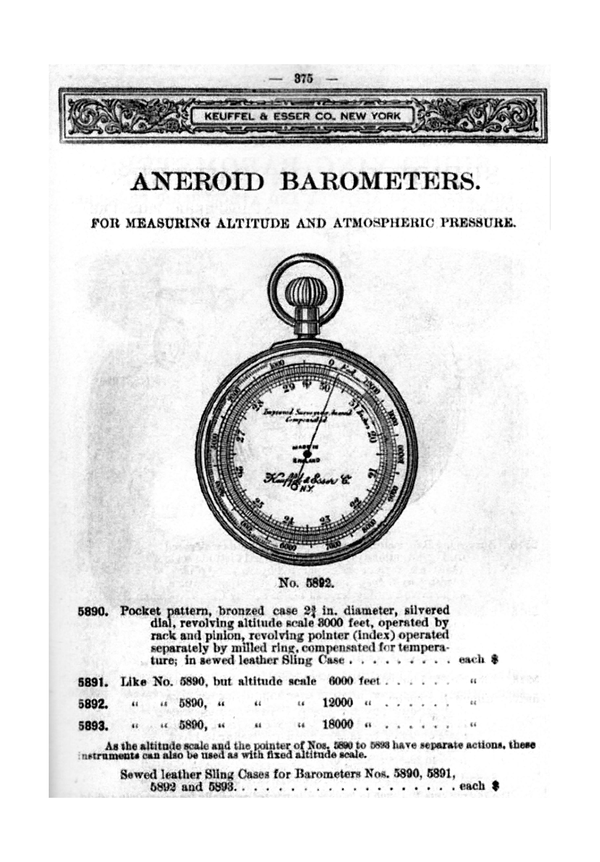 Watch-Pattern Pocket Aneroid