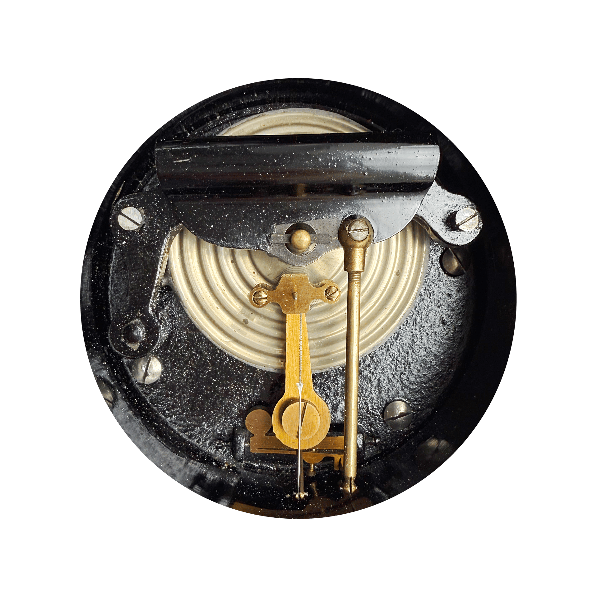 Carved oak English wall-mounted barometer