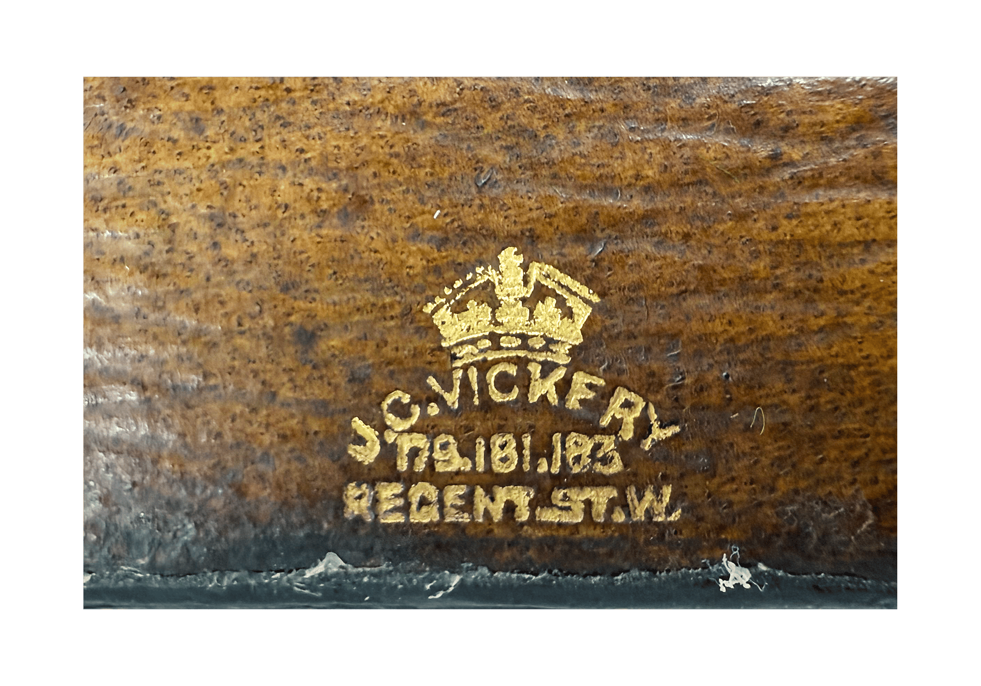 Royal desk barometer in a silver-mounted leather case