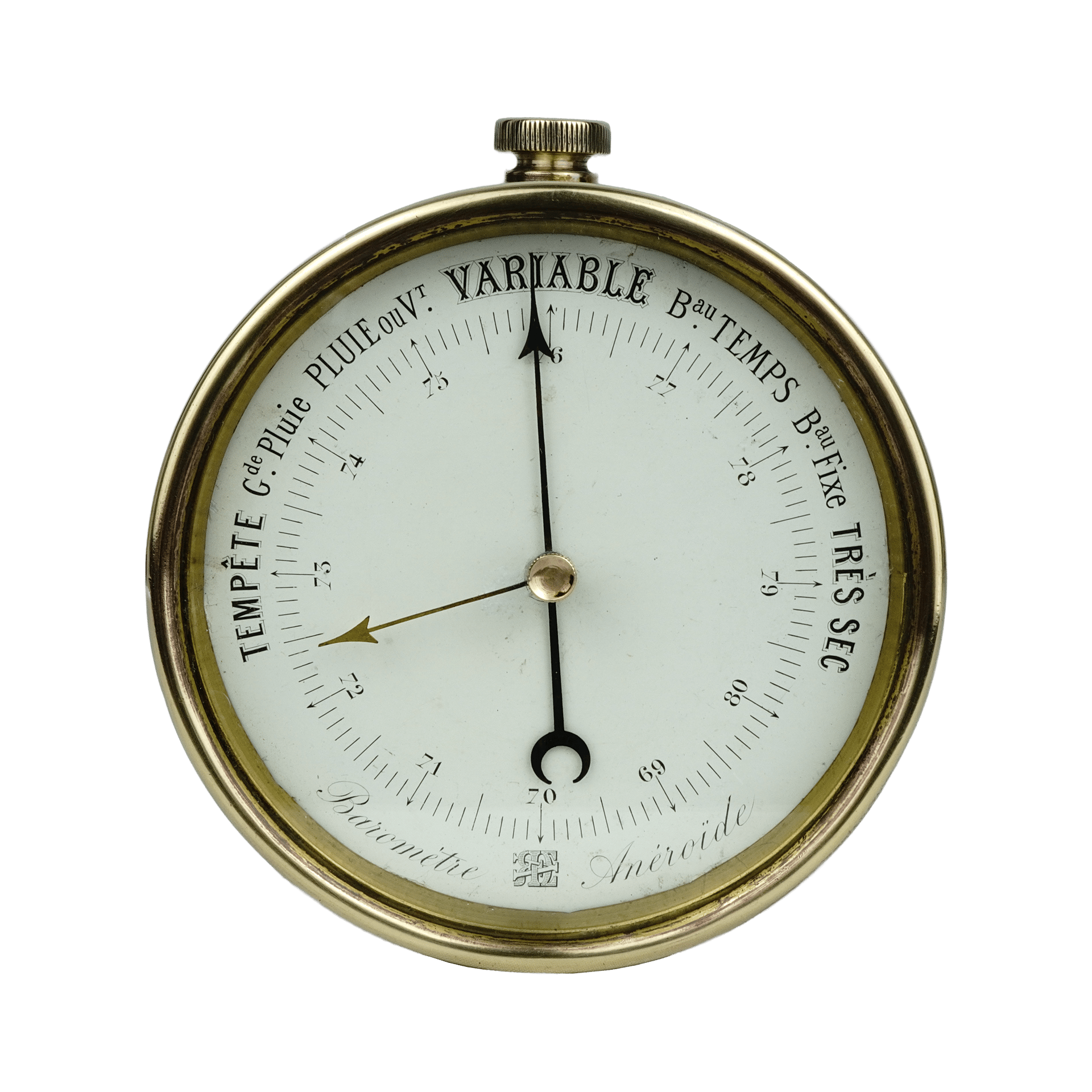 Redier desk barometer “La Couronne du Temps”