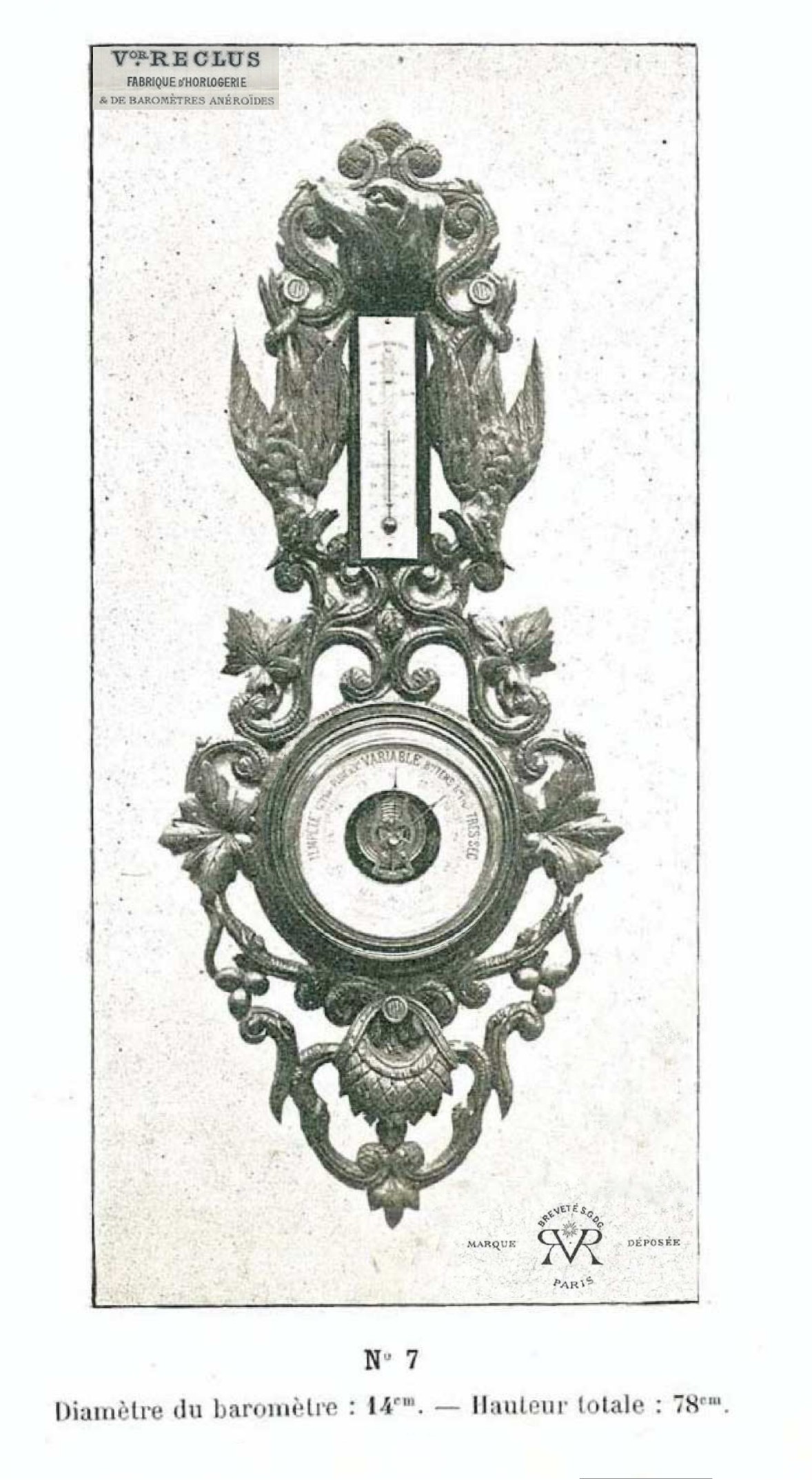 Black Forest Hunting Motif Aneroid Barometer
