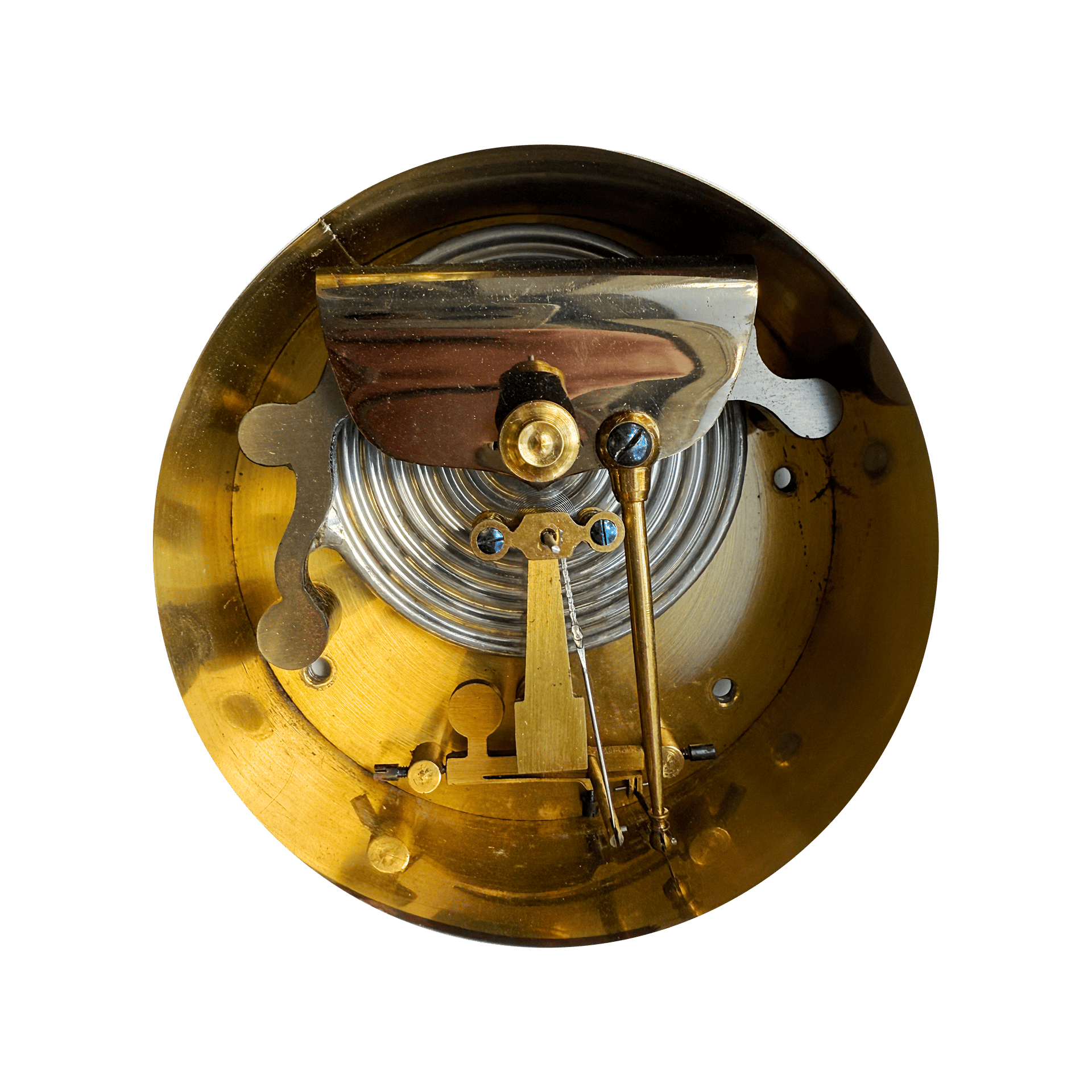Imperial Russia Nickel-Plated Aneroid Barometer