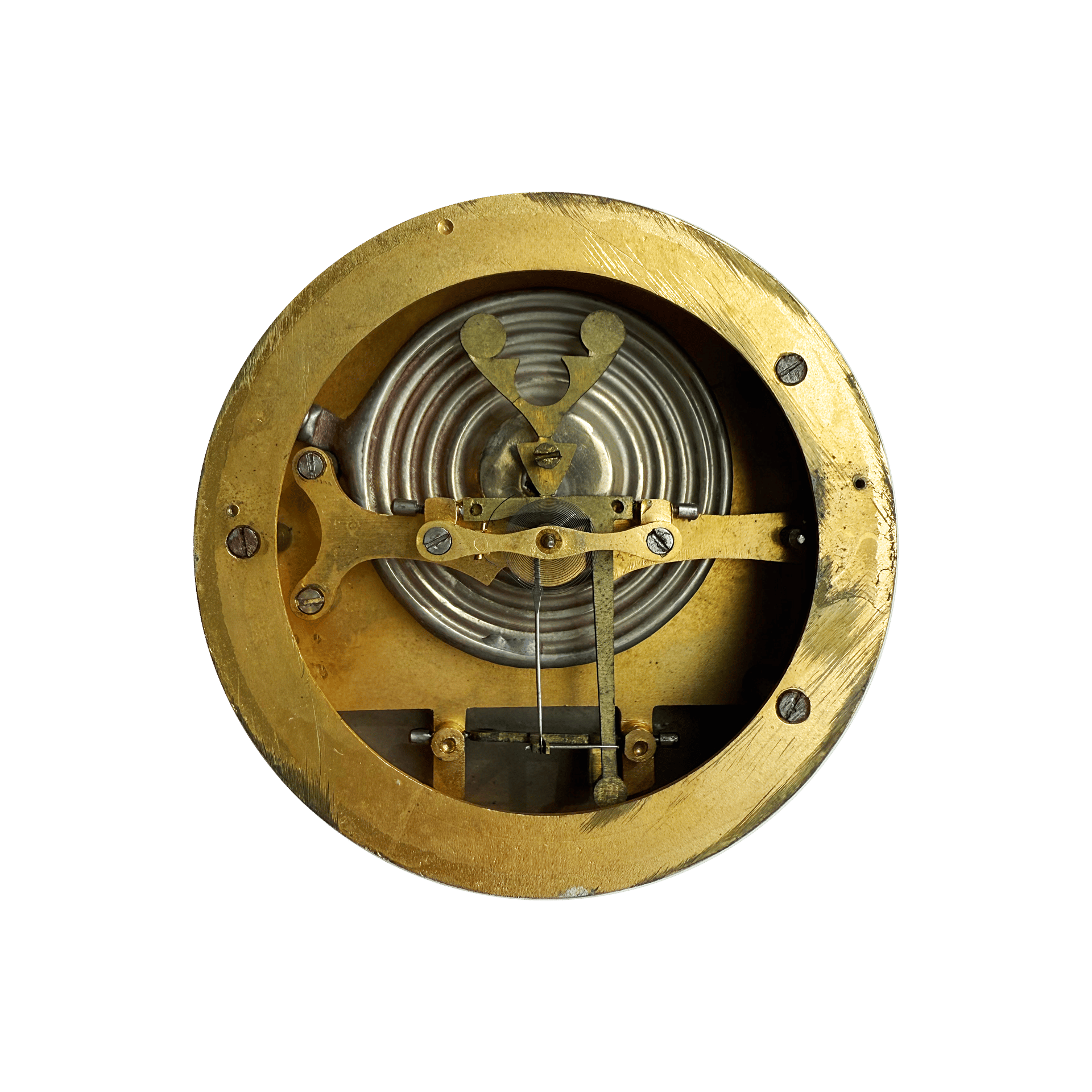 Napoleon III Ormolu and Rouge Griotte Marble Aneroid Barometer