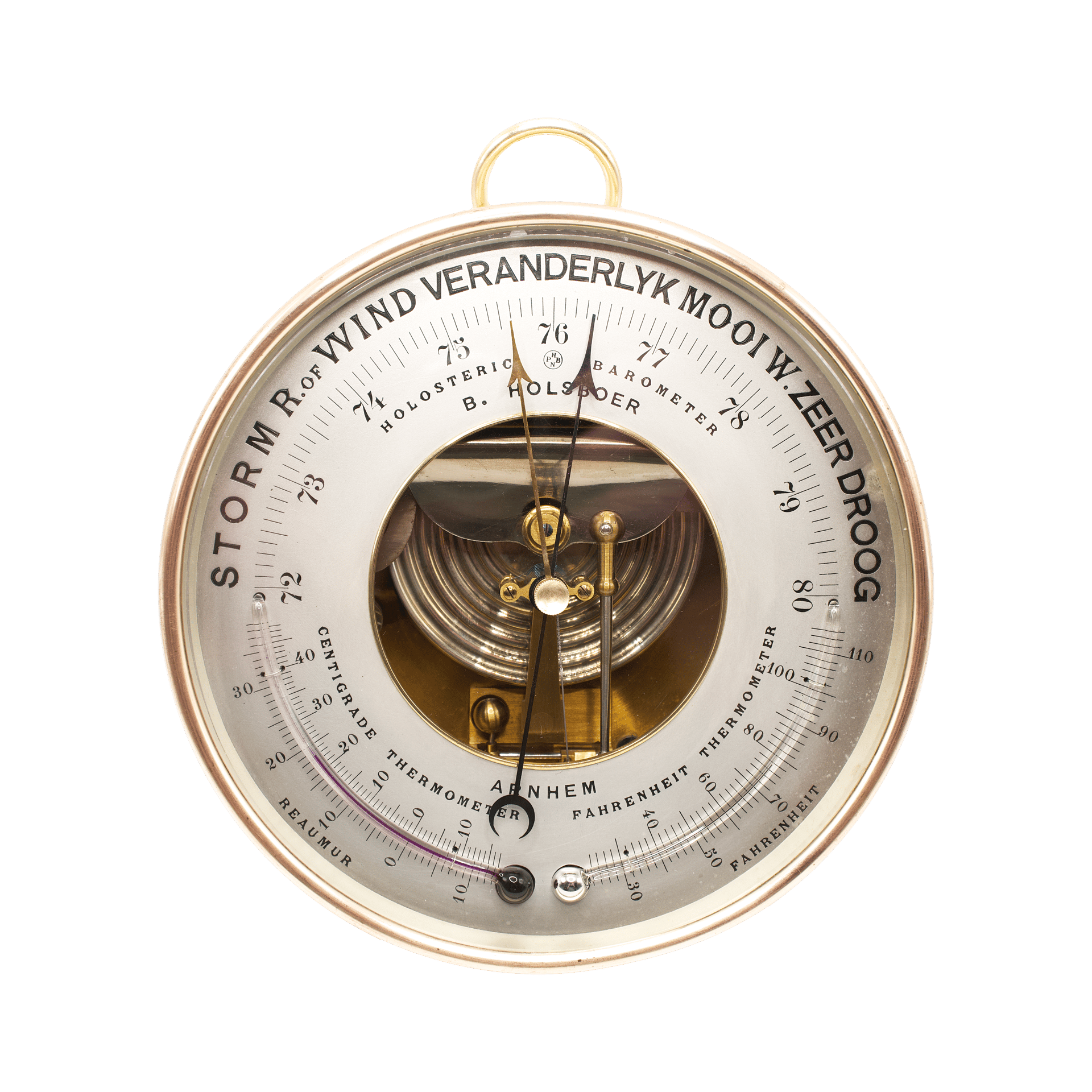 Large Brass Ship Aneroid