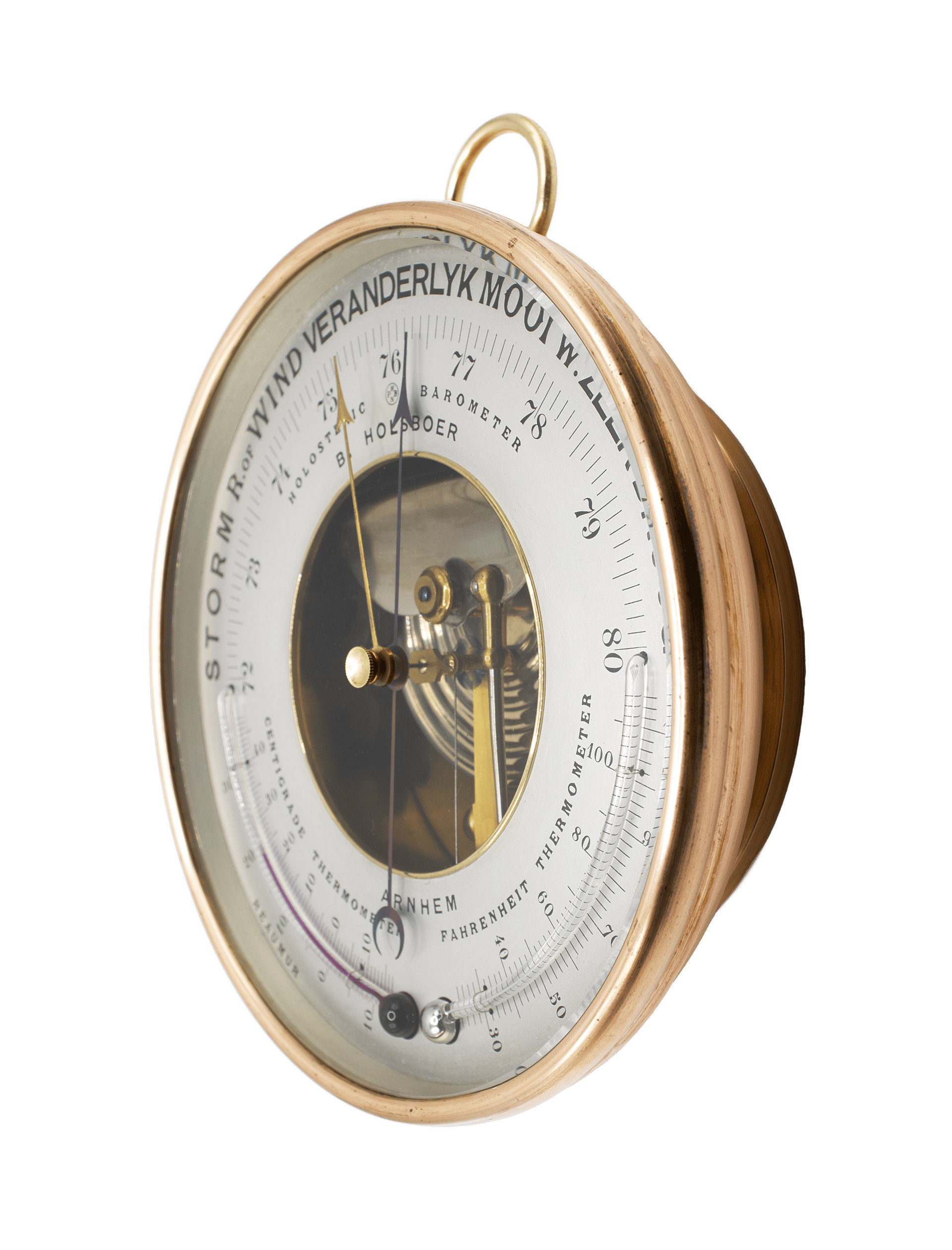 Large Brass Ship Aneroid