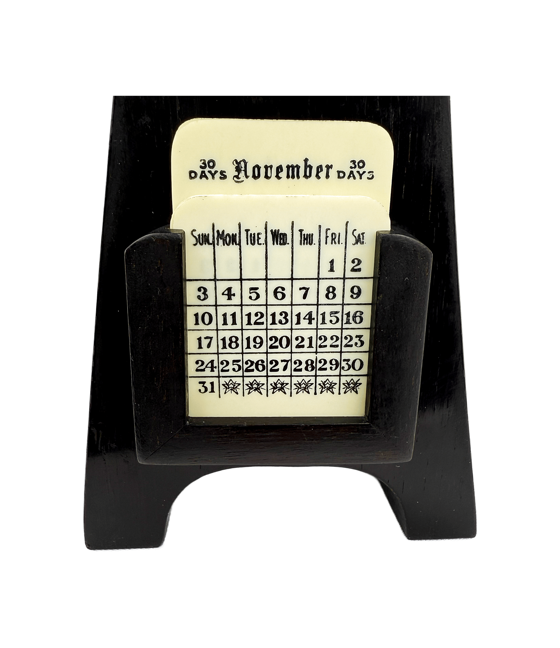 Art Deco Perpetual Calendar with Hygrometer