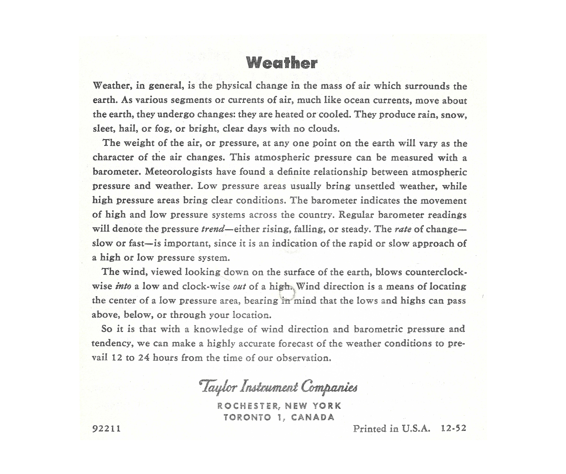 Taylor Forecast Computer
