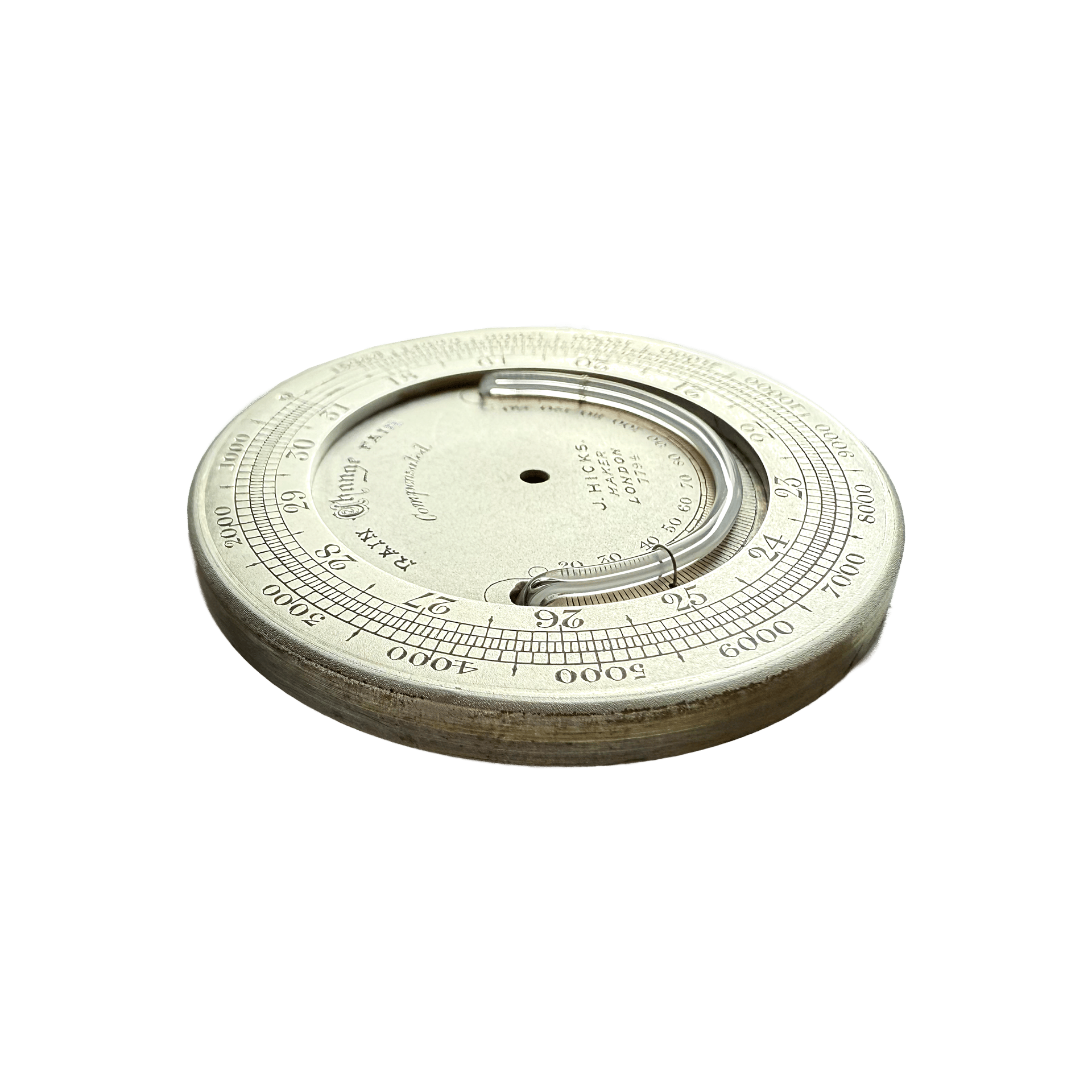 Pocket barometer featuring a thermometer