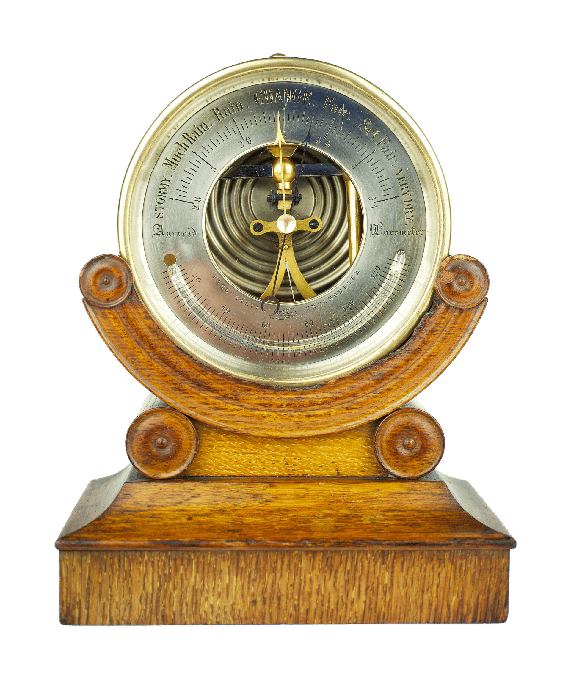 Breguet barometer on a wooden stand