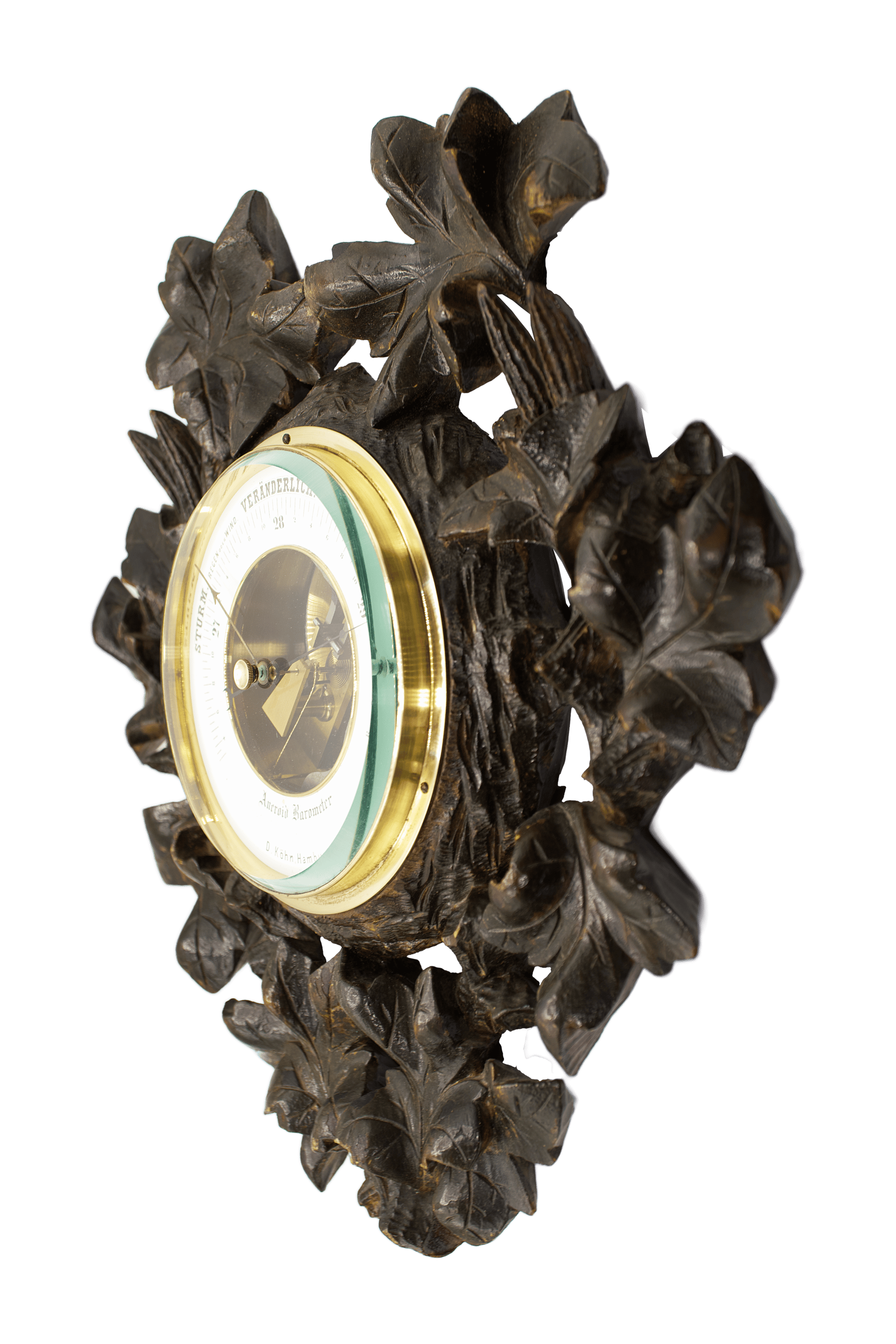 Black Forest Carved Walnut Aneroid