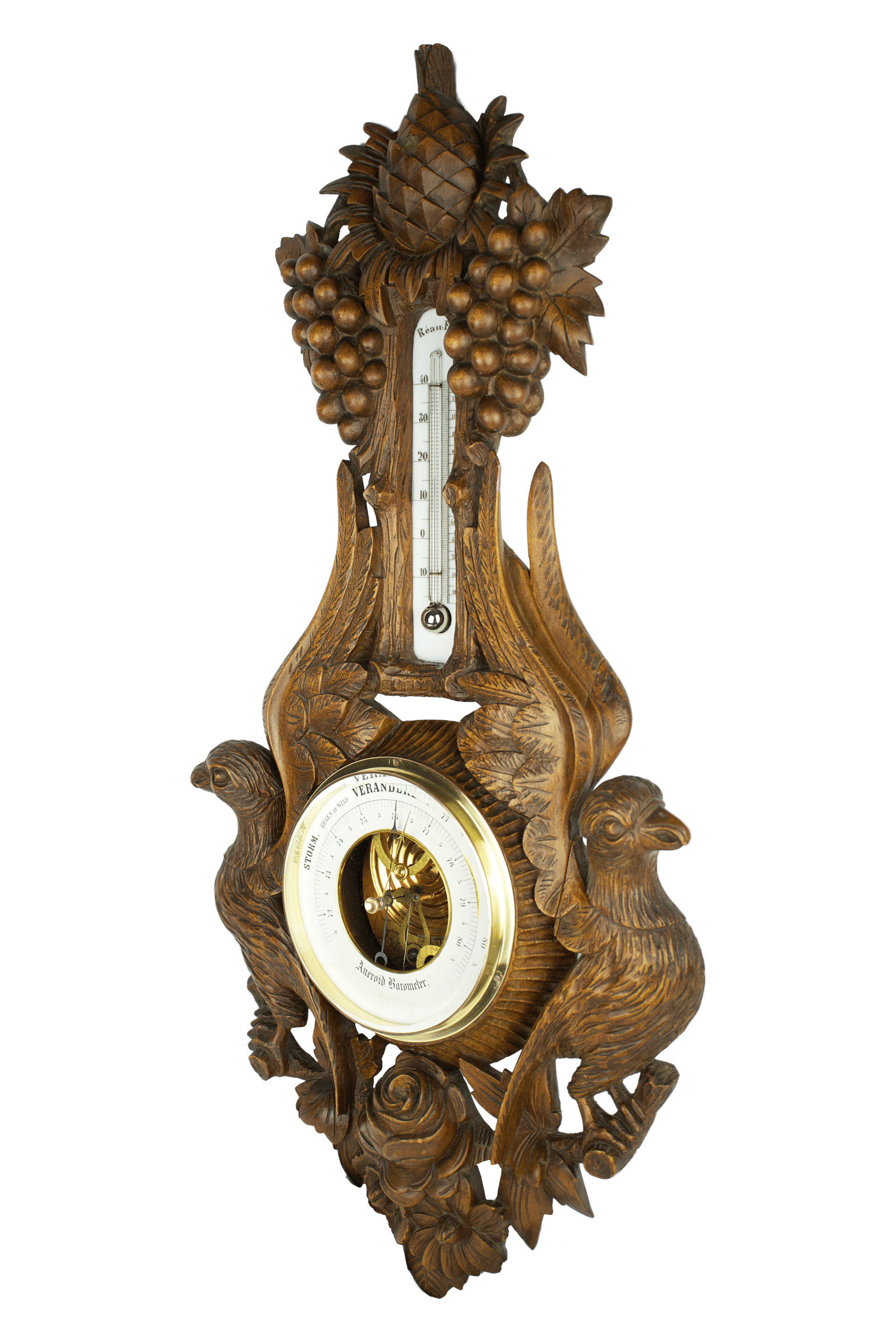 Black Forest carved barometer