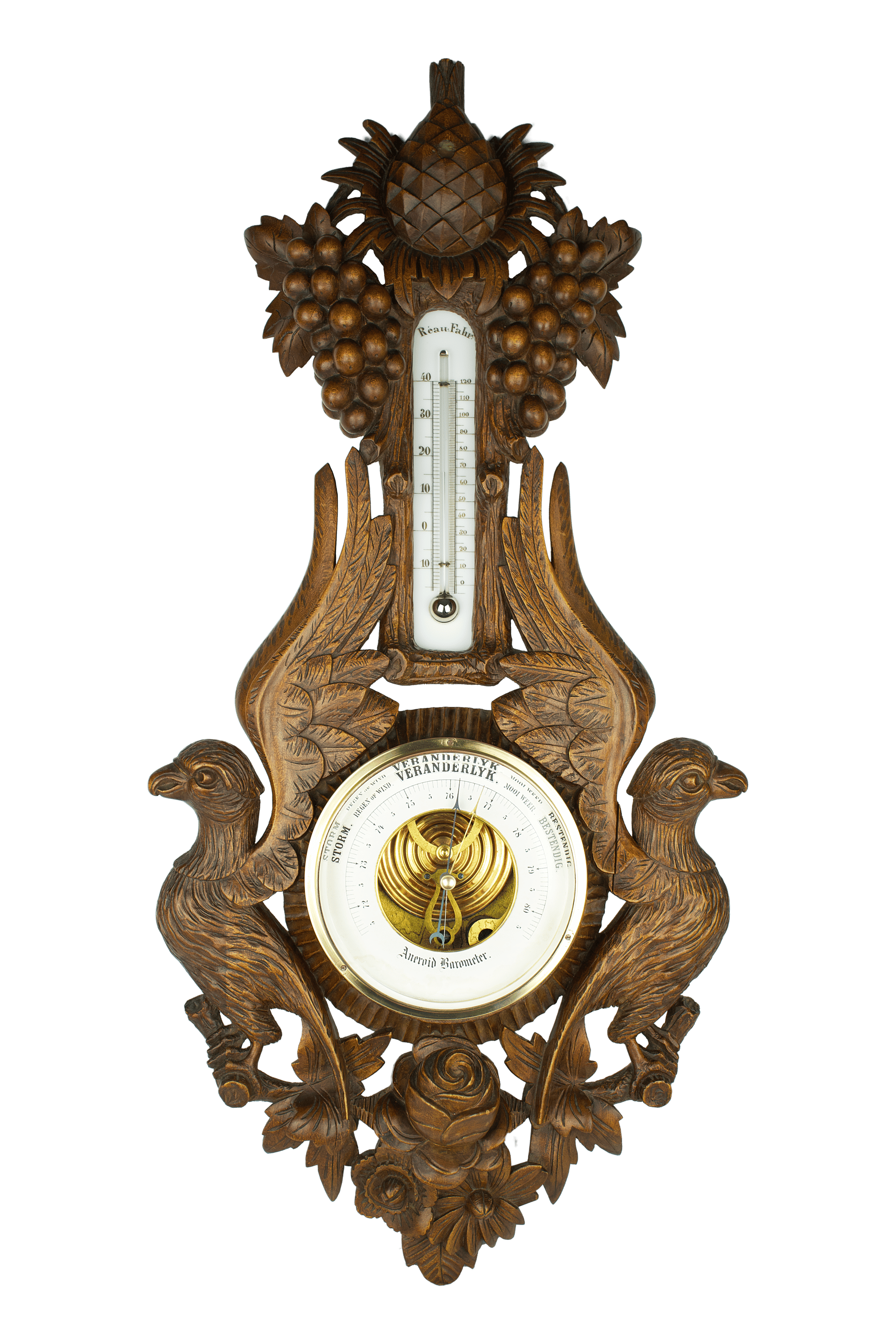 Black Forest carved barometer