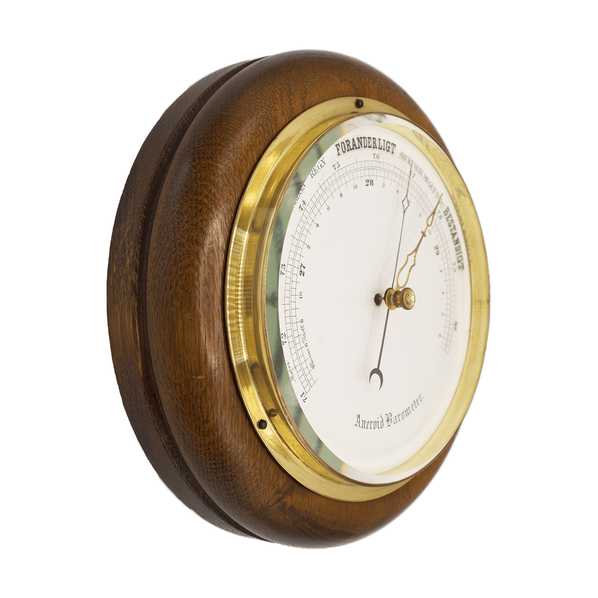 Very early oak case aneroid barometer